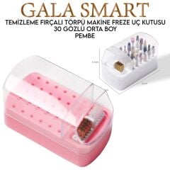 Uç kutusu - temizleme fırçalı - pembe renk