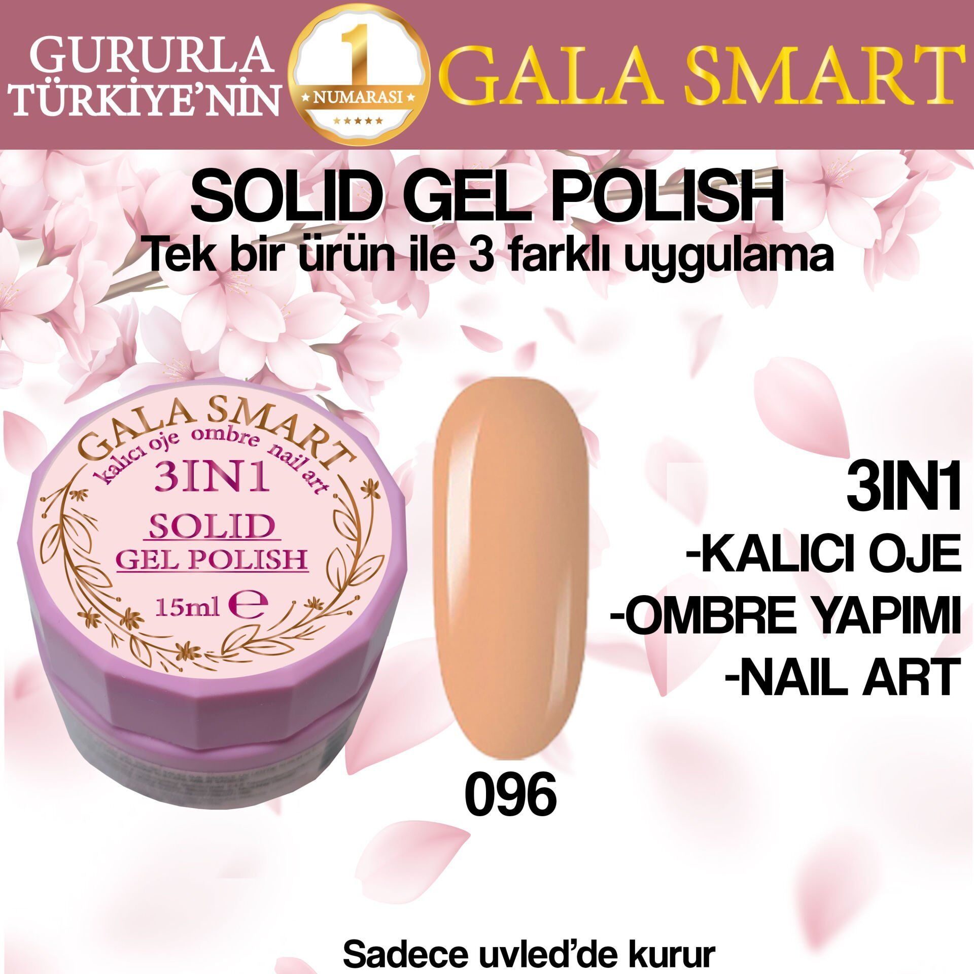Gala  solıd gel polısh 15 ml no 096