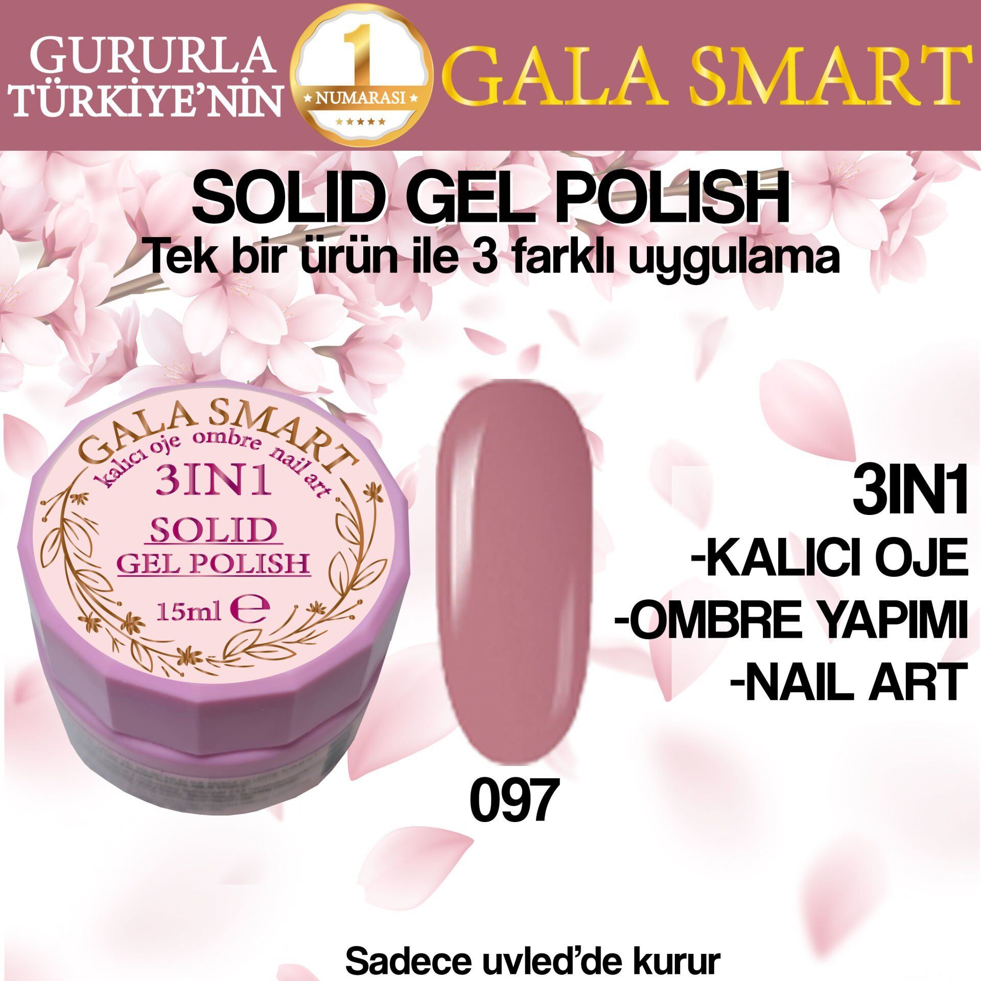 Gala solıd gel polısh 15 ml no 097