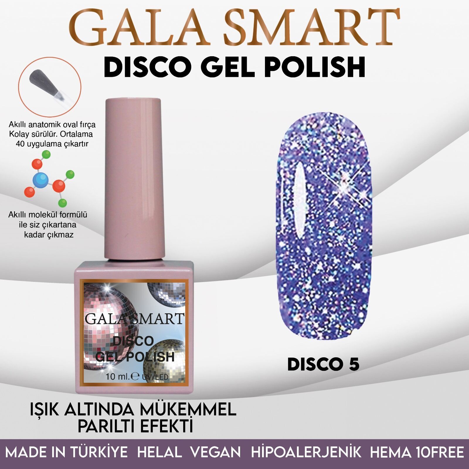 Gala smart disco kalıcı oje 10 ml no:05