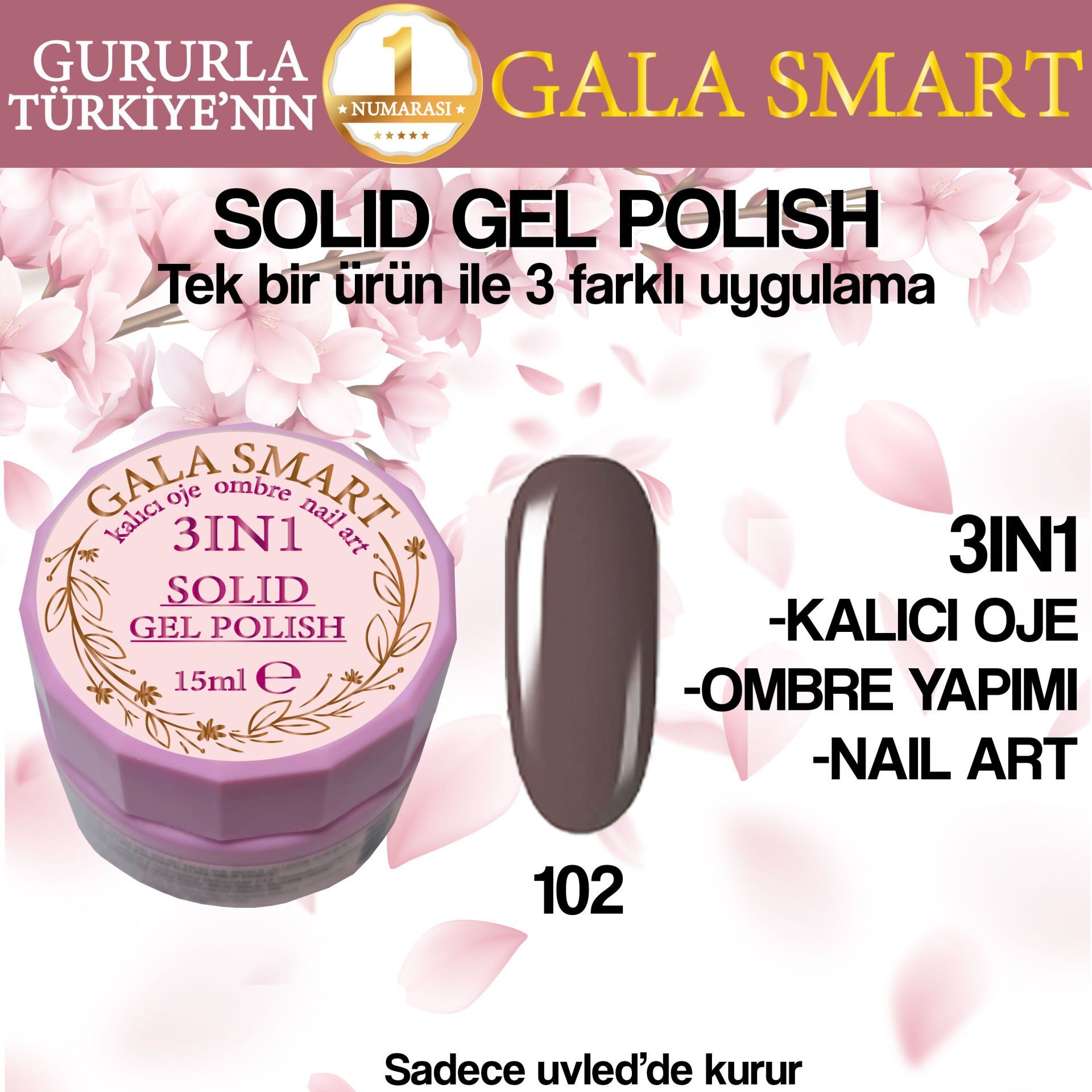 Gala solıd gel polısh 15 ml no 102