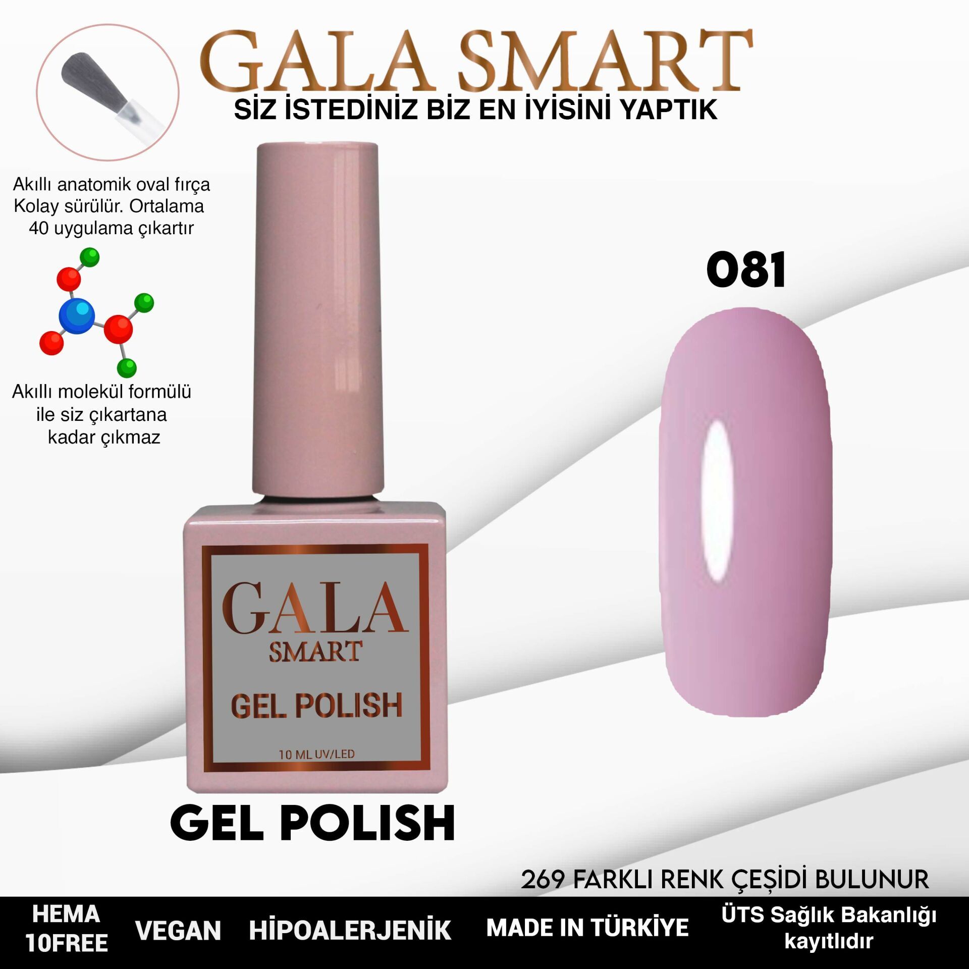 Gala smart classic kalıcı oje 10 mle no:081
