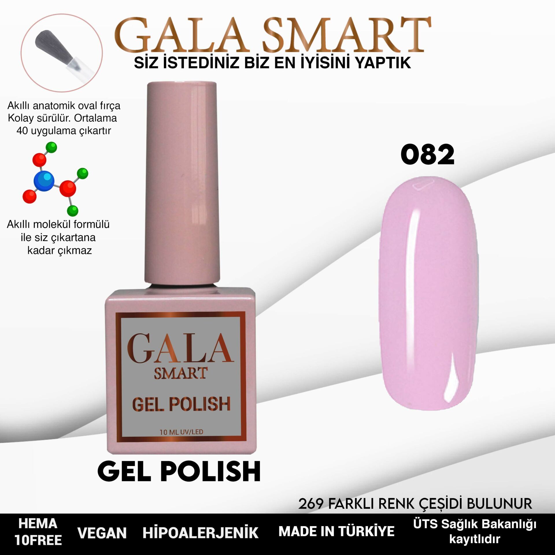 Gala smart classic kalıcı oje 10 mle no:082
