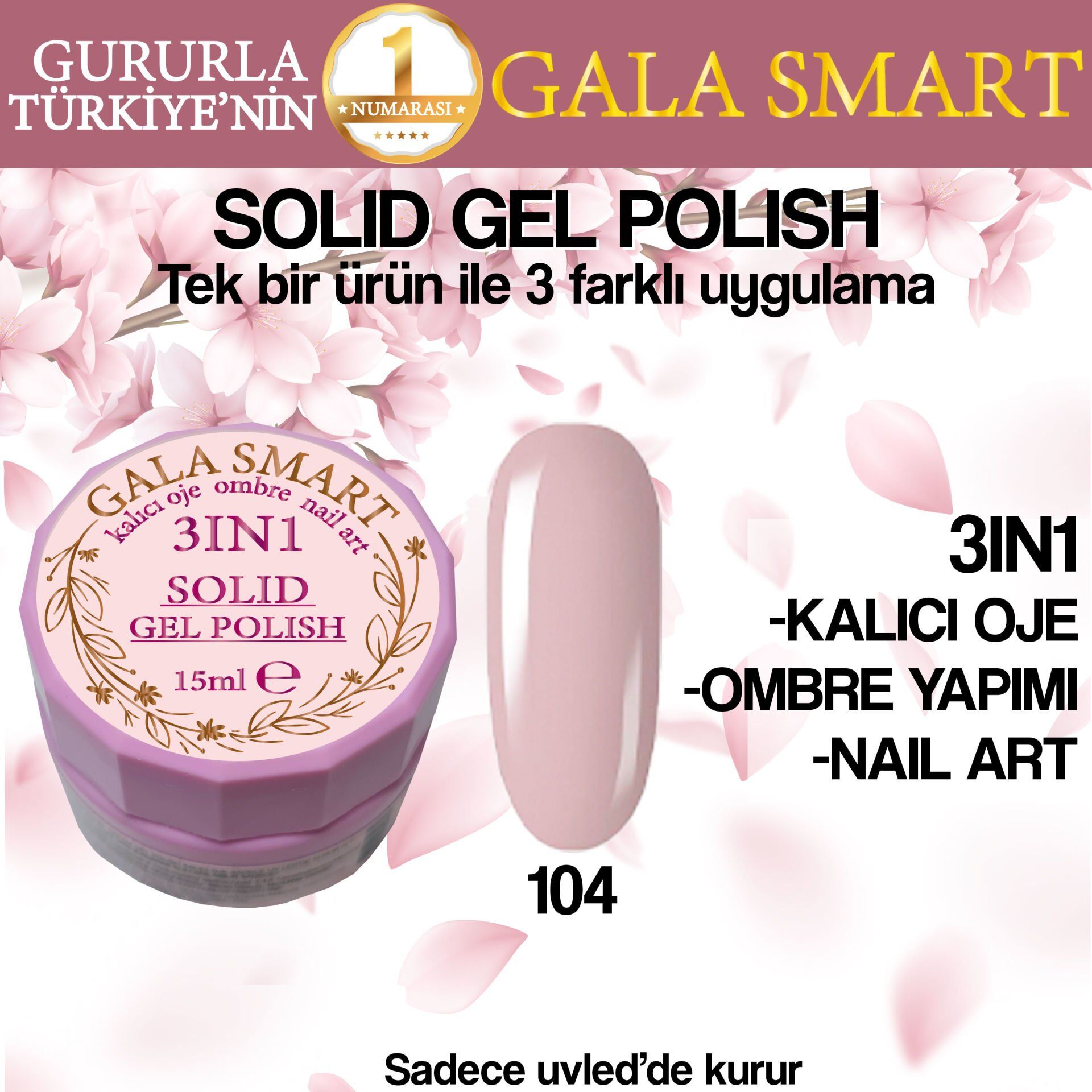 Gala solıd gel polısh 15 ml no 104
