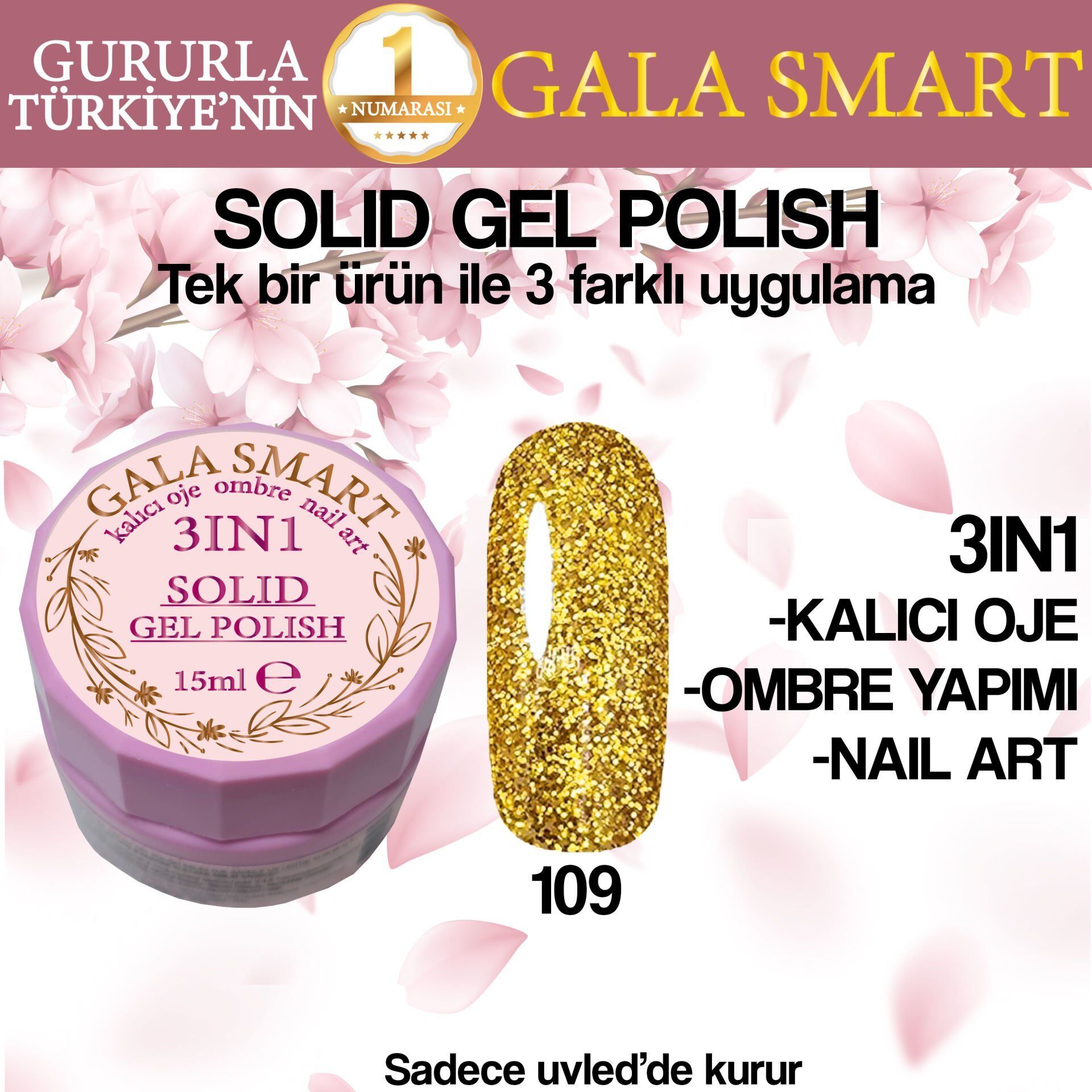 Gala solıd gel polısh 15 ml no 109