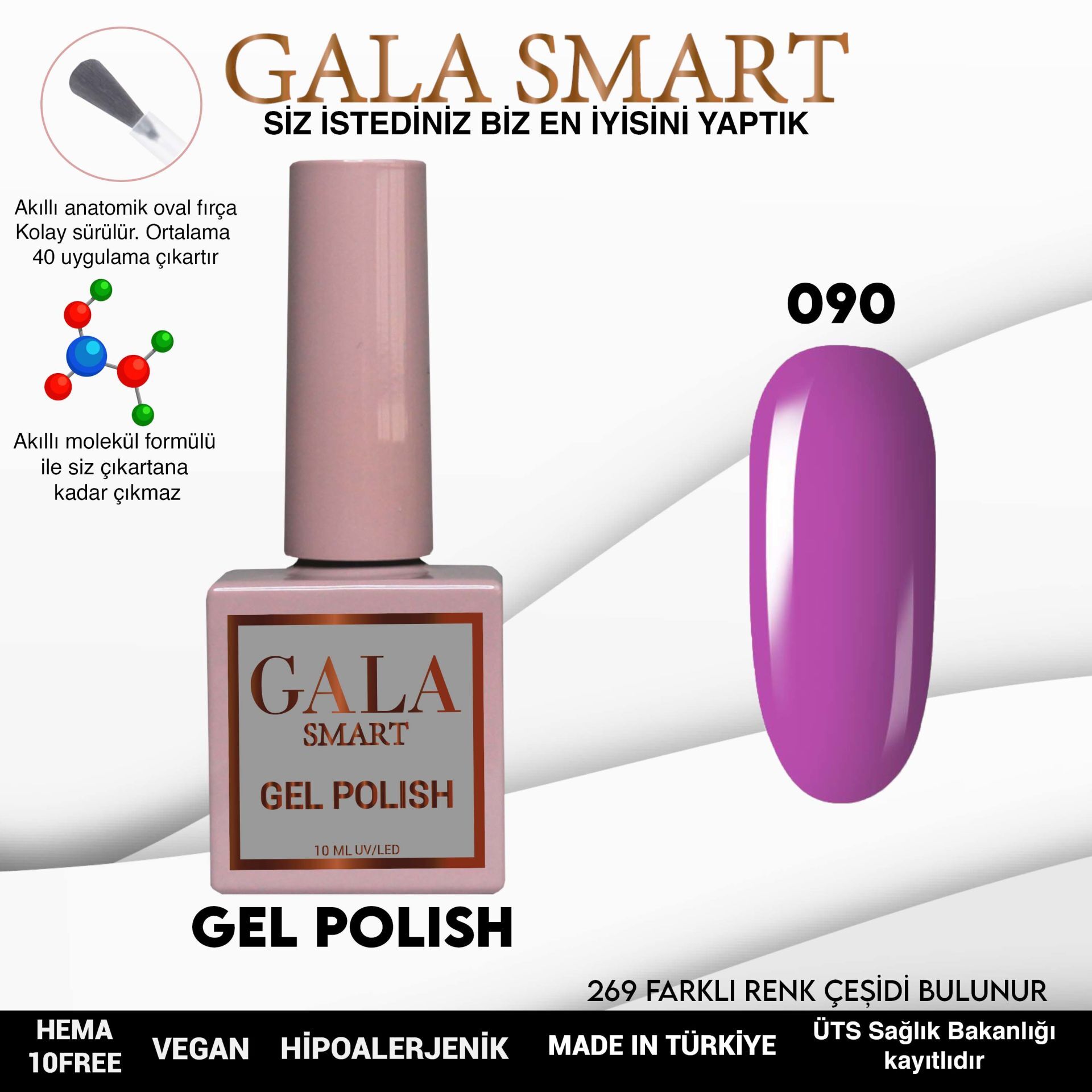 Gala smart classic kalıcı oje 10 mle no:090