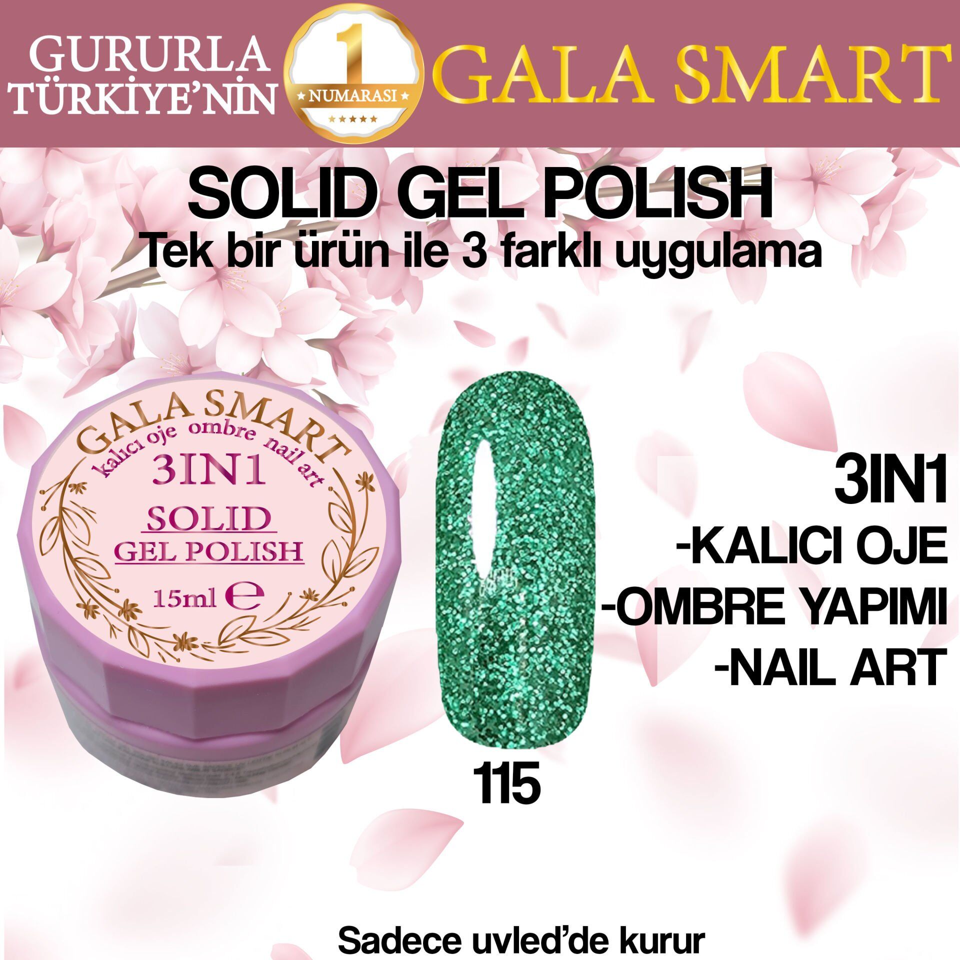 Gala solıd gel polısh 15 ml no 115