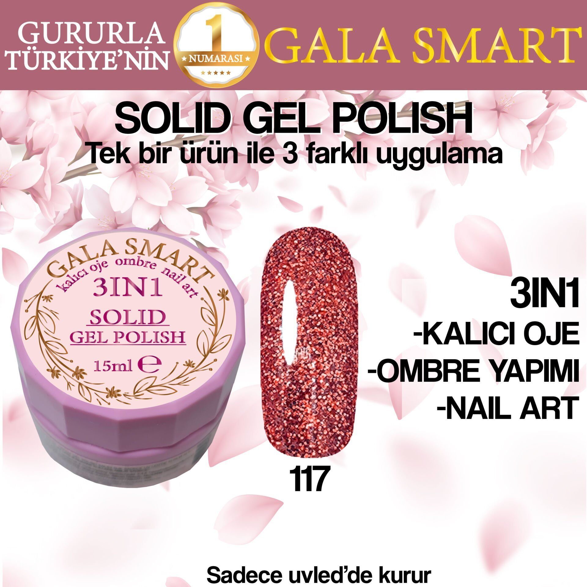 Gala solıd gel polısh 15 ml no 117
