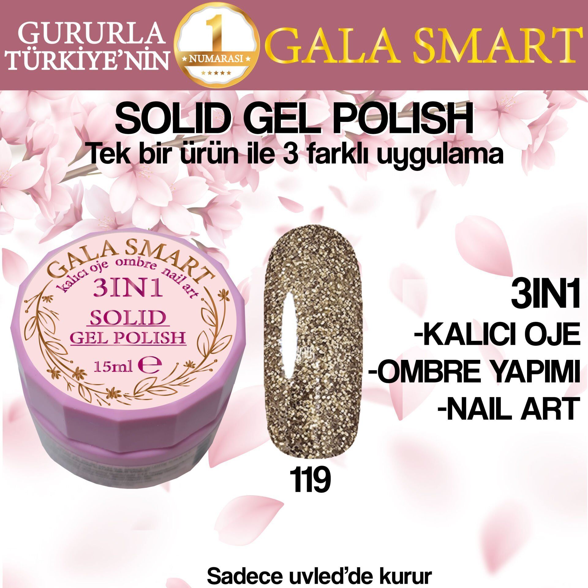 Gala solıd gel polısh 15 ml no 119