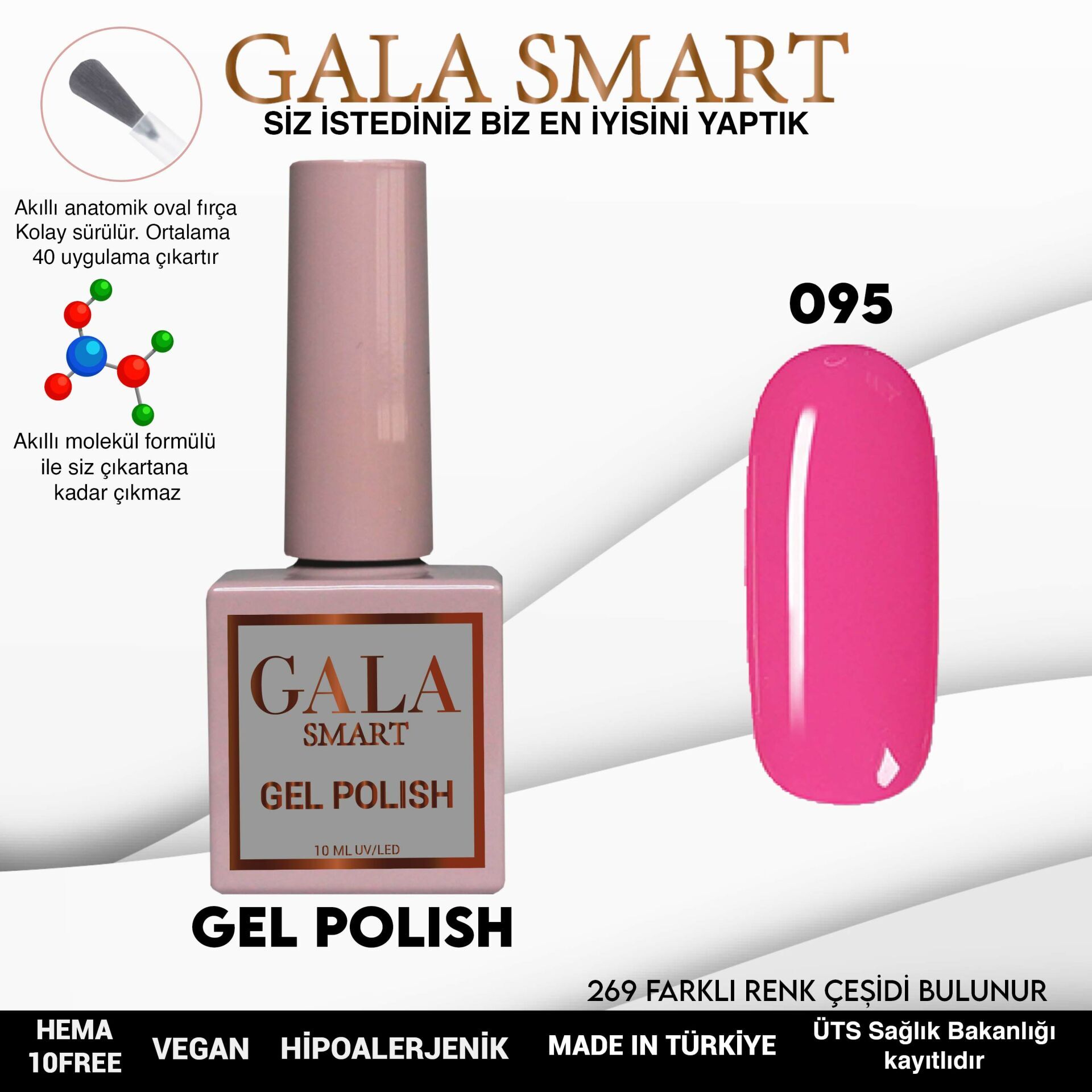 Gala smart classic kalıcı oje 10 mle no:095