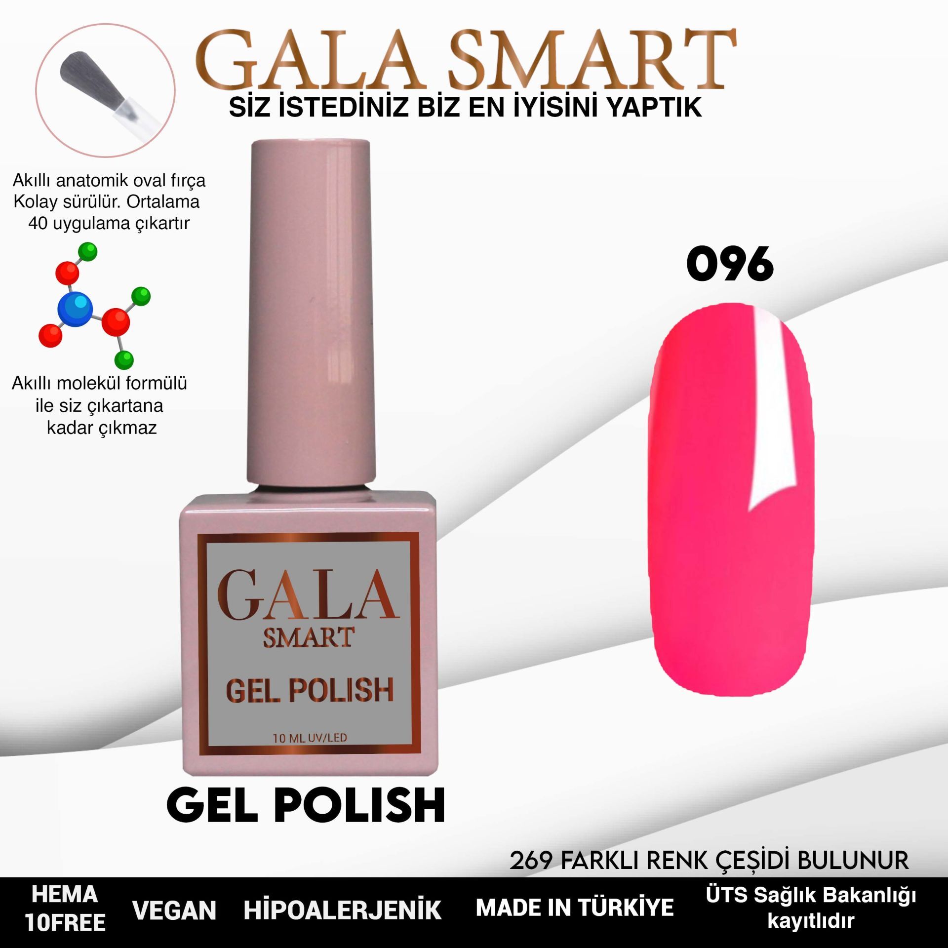 Gala smart classic kalıcı oje 10 mle no:096