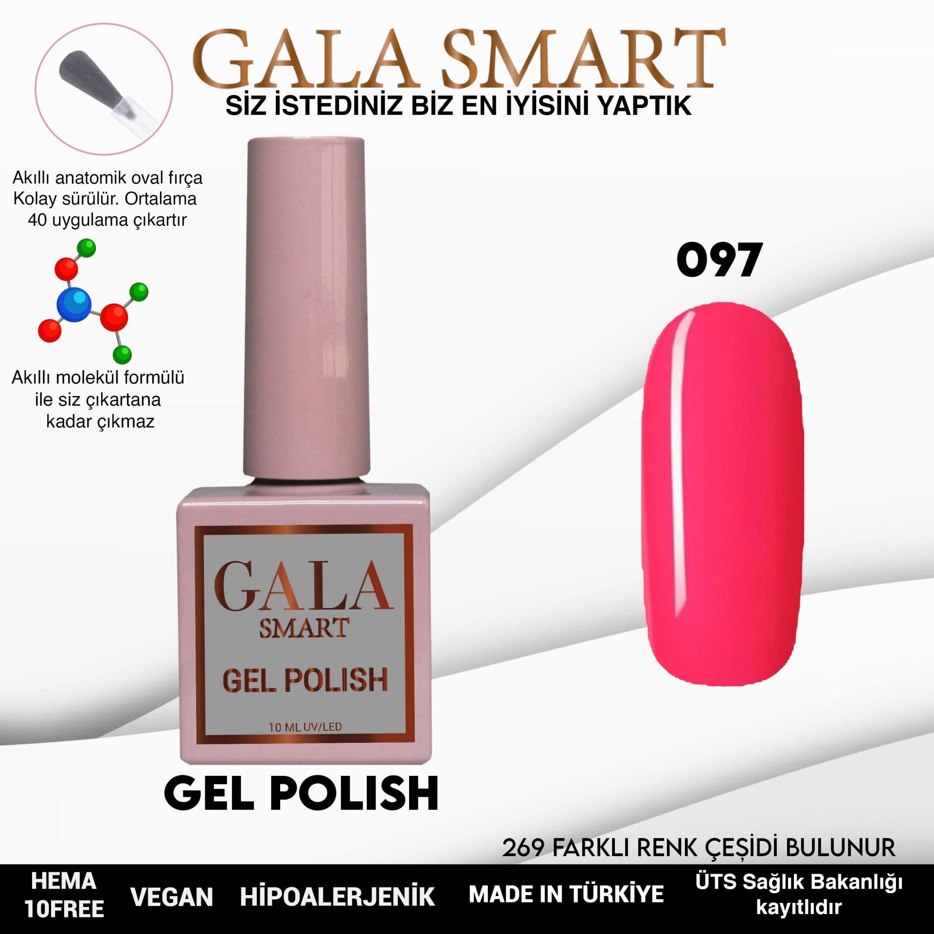 Gala smart classic kalıcı oje 10 mle no:097