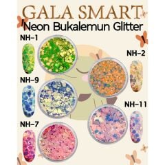 Neon bukalemun glitter süs set - 5 li