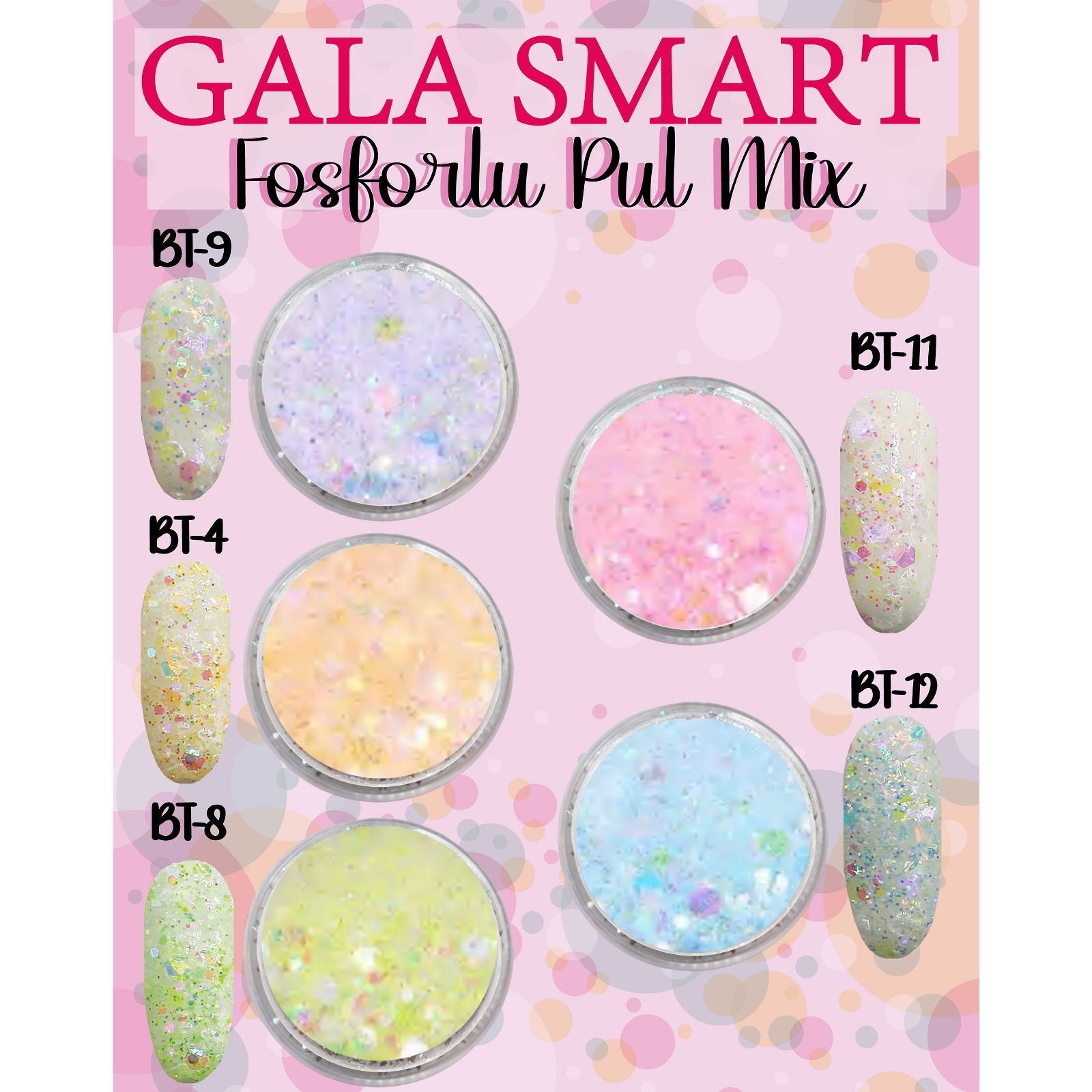 Fosforlu pul mix set - 5 li