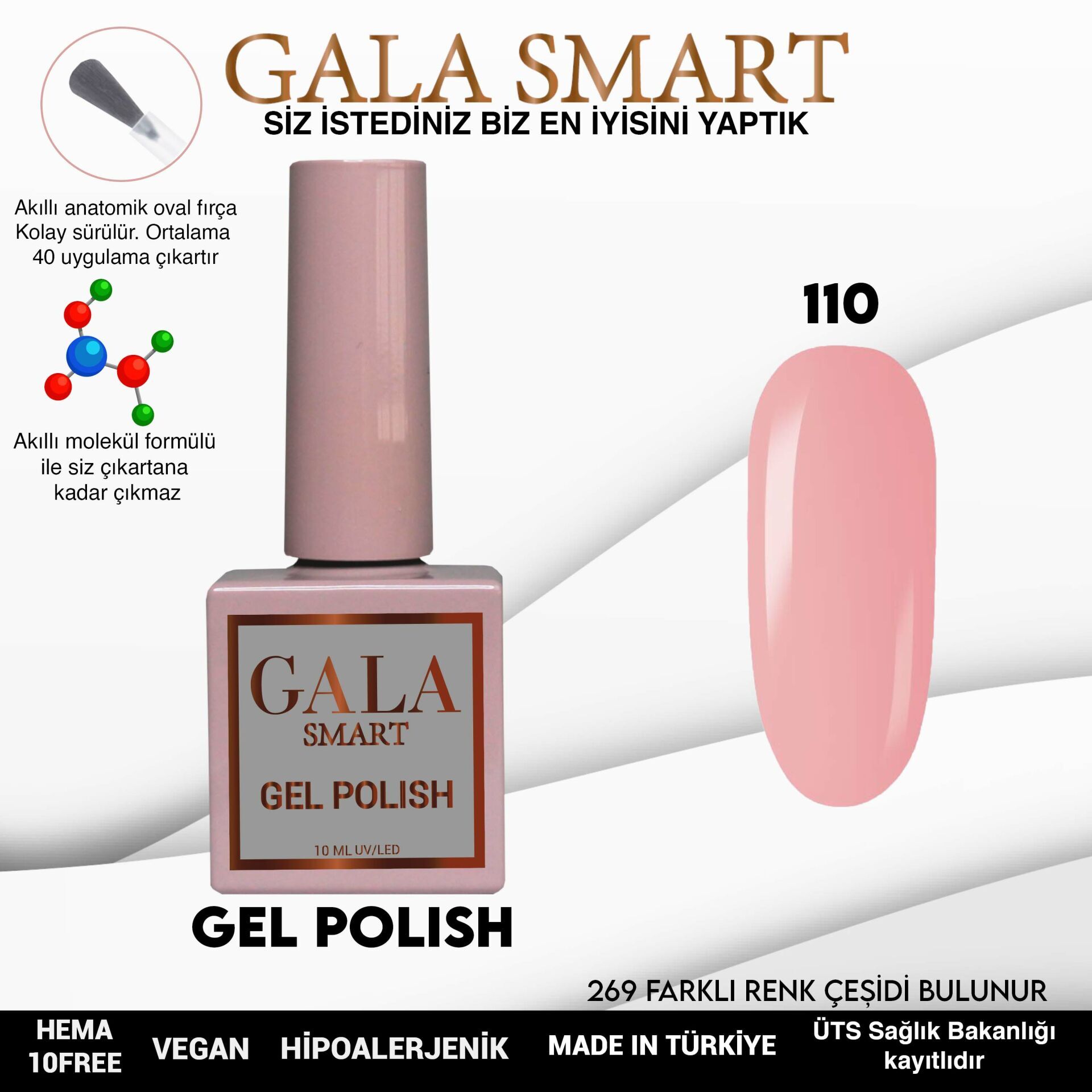 Gala smart classic kalıcı oje 10 mle no:110