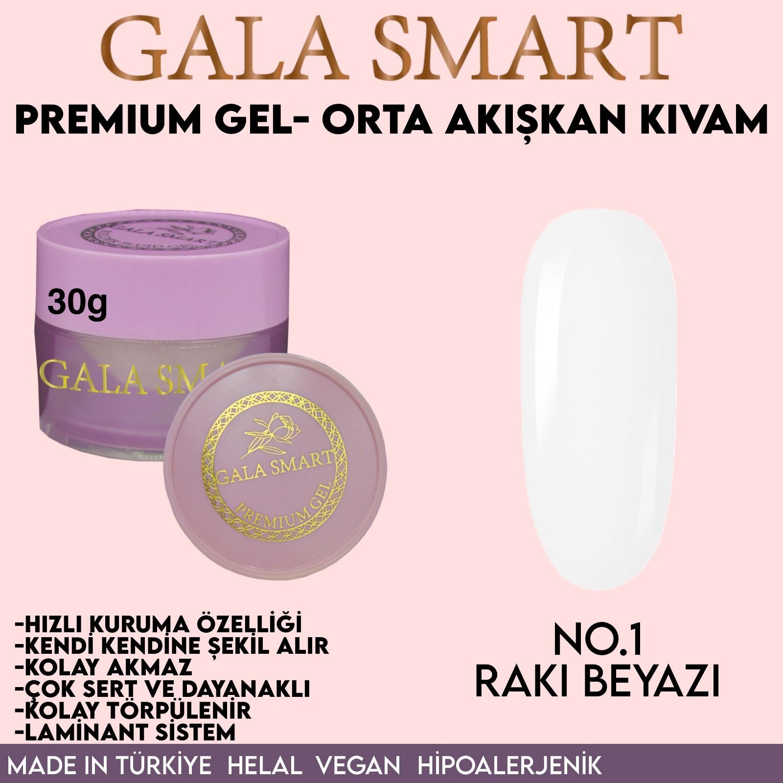 Gala smart - premium jel 30g - no:1 rakı beyazı