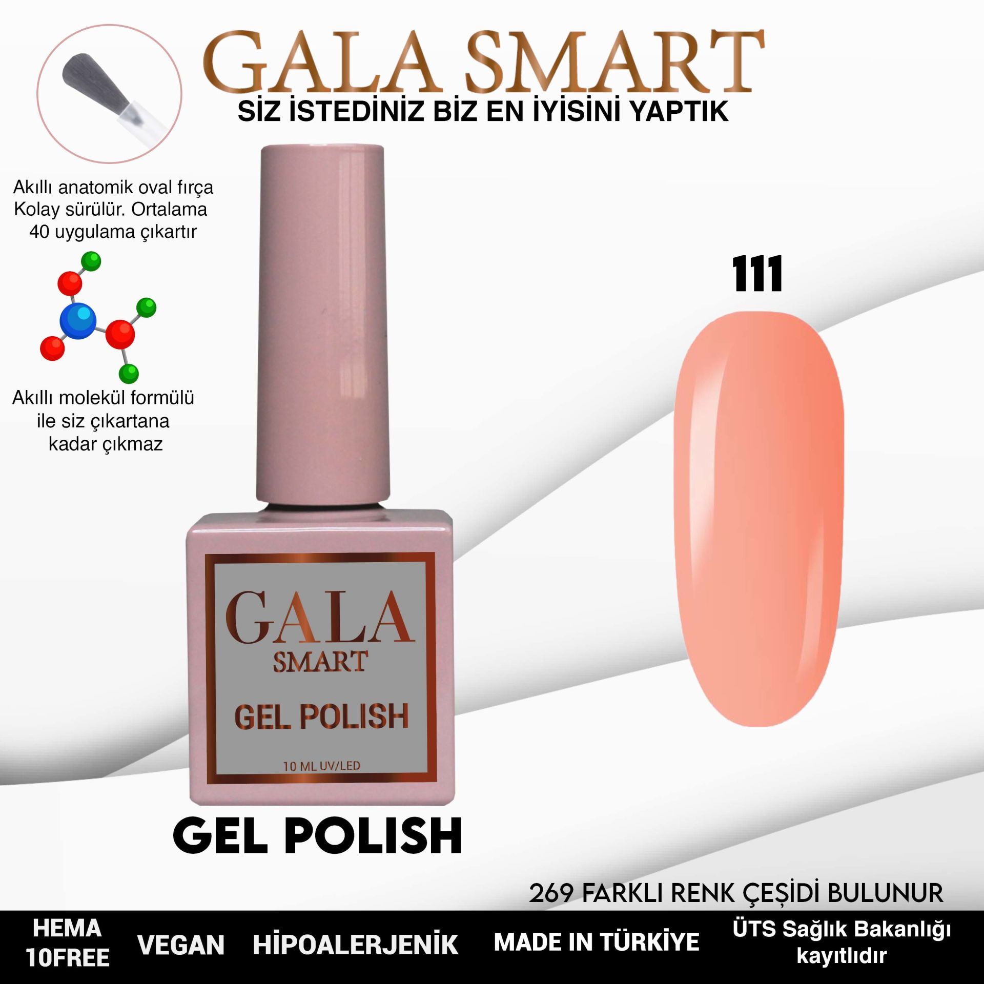 Gala smart classic kalıcı oje 10 mle no:111
