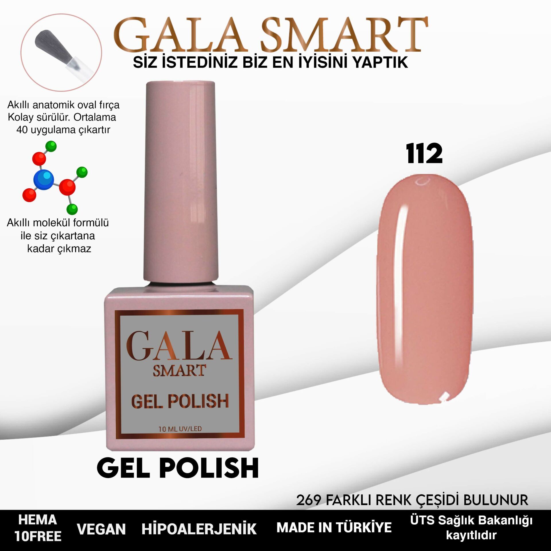 Gala smart classic kalıcı oje 10 mle no:112