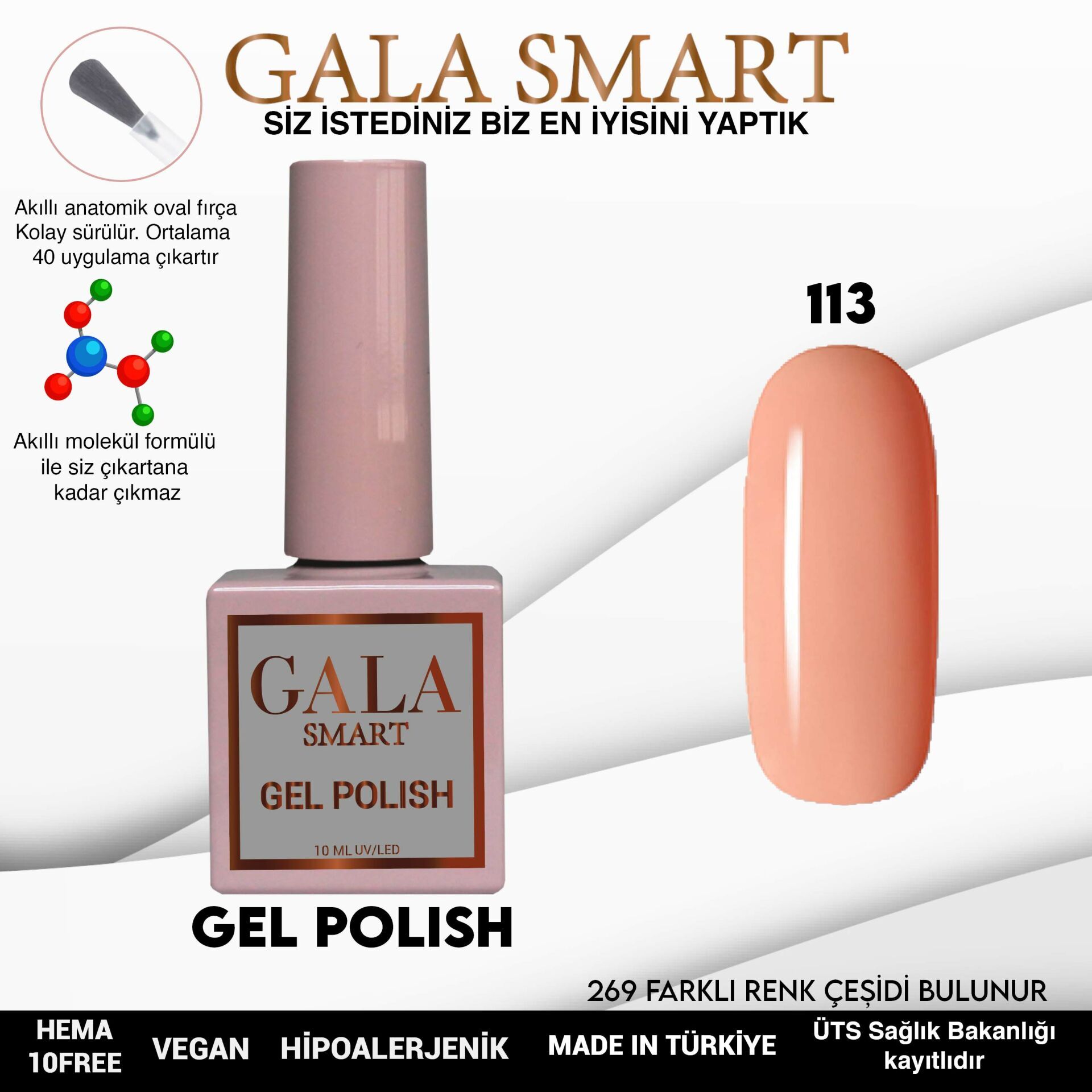 Gala smart classic kalıcı oje 10 mle no:113