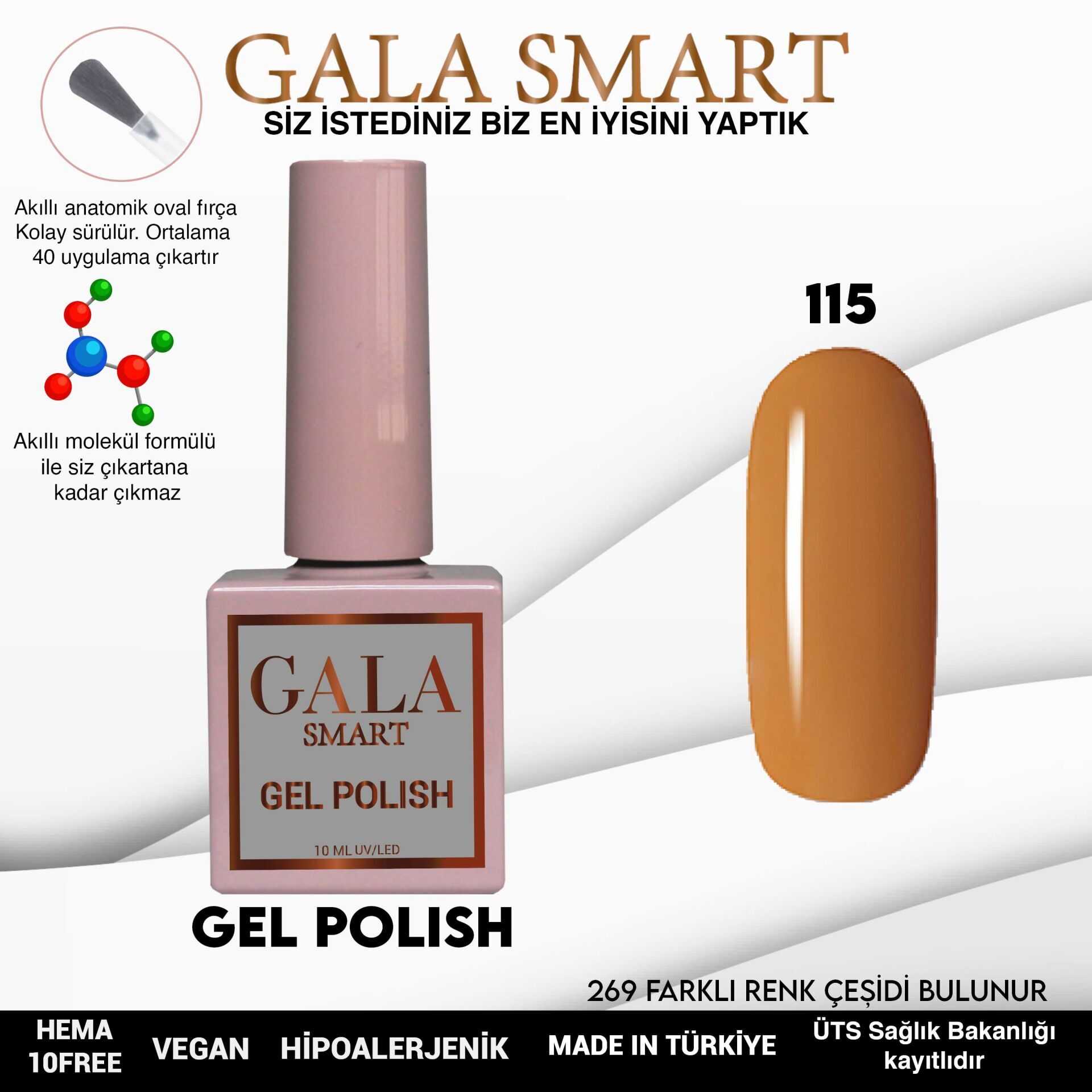 Gala smart classic kalıcı oje 10 mle no:115