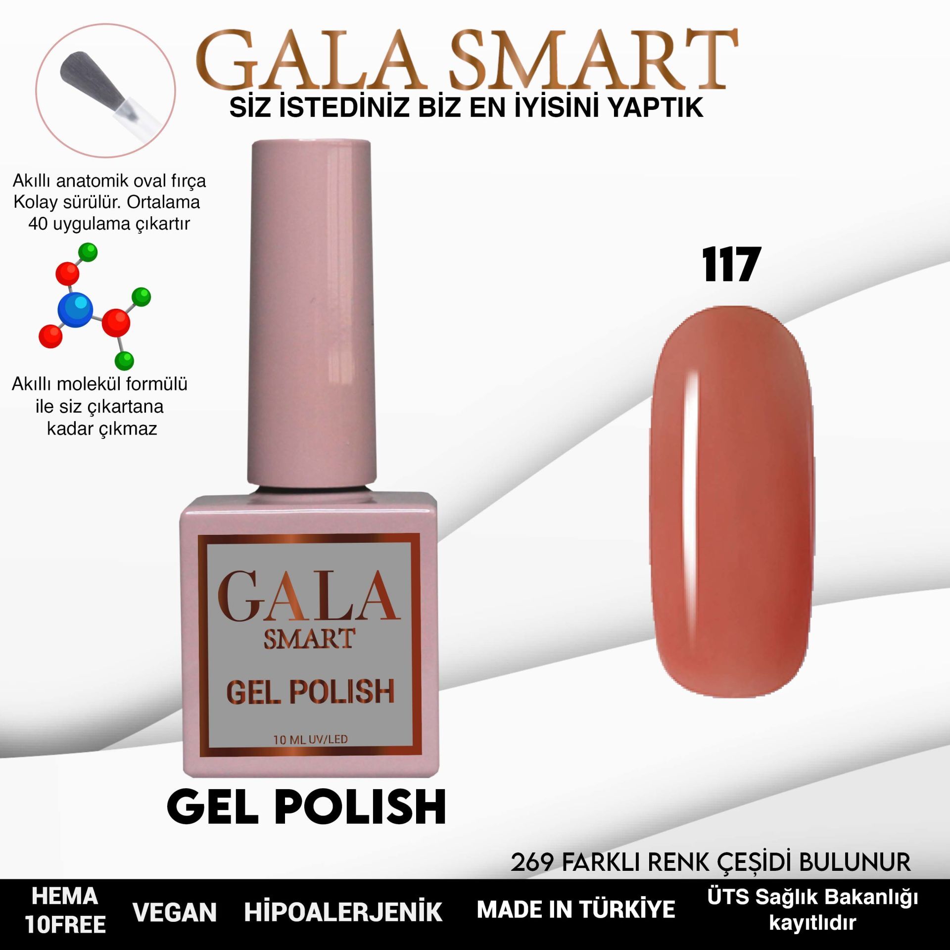 Gala smart classic kalıcı oje 10 mle no:117