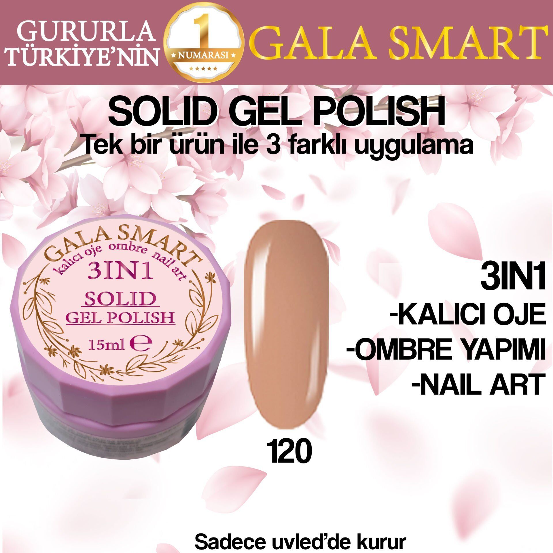 Gala solıd gel polısh 15 ml no 120