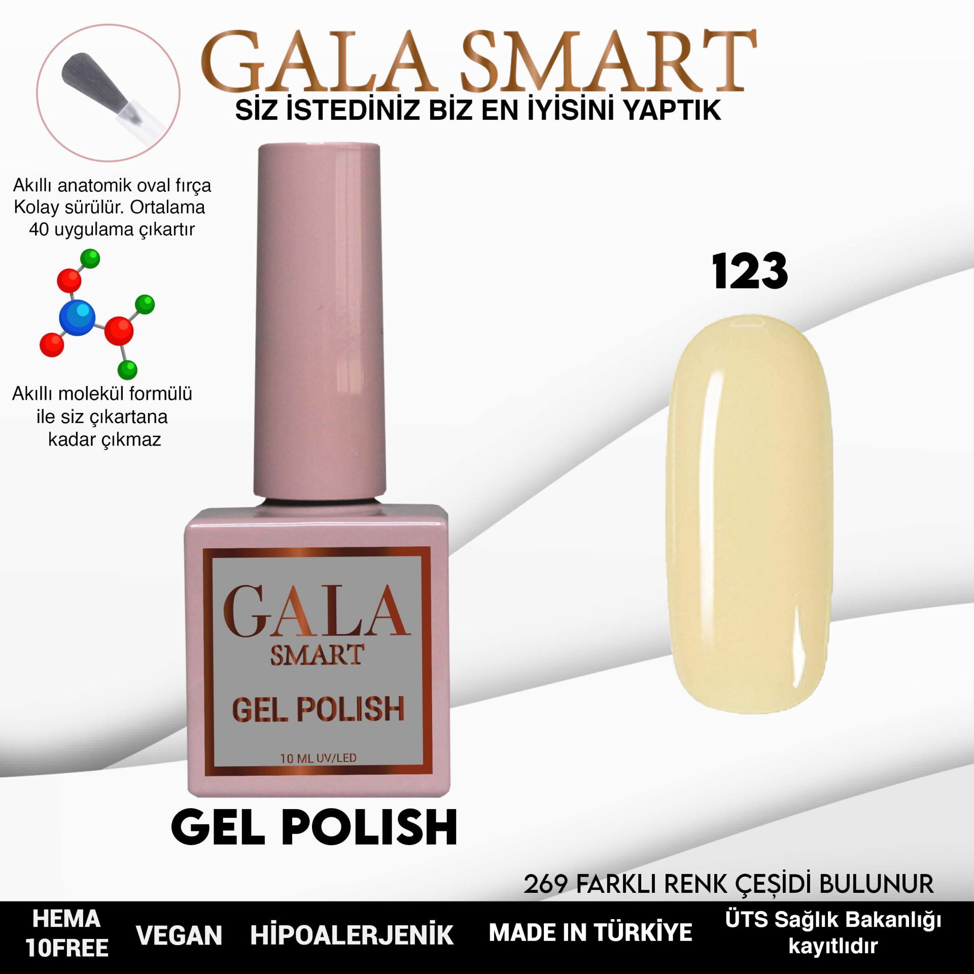 Gala smart classic kalıcı oje 10 mle no:123
