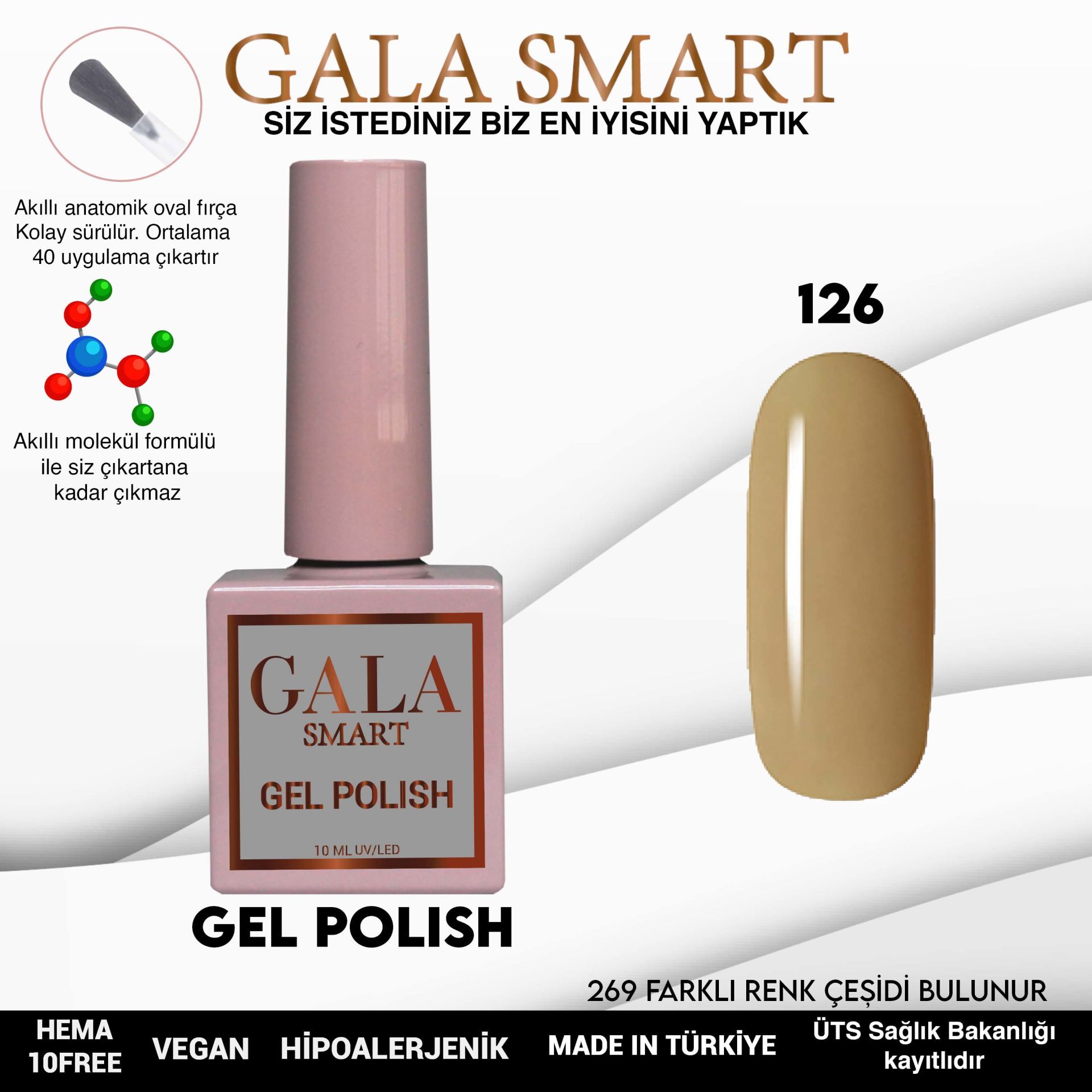 Gala smart classic kalıcı oje 10 mle no:126
