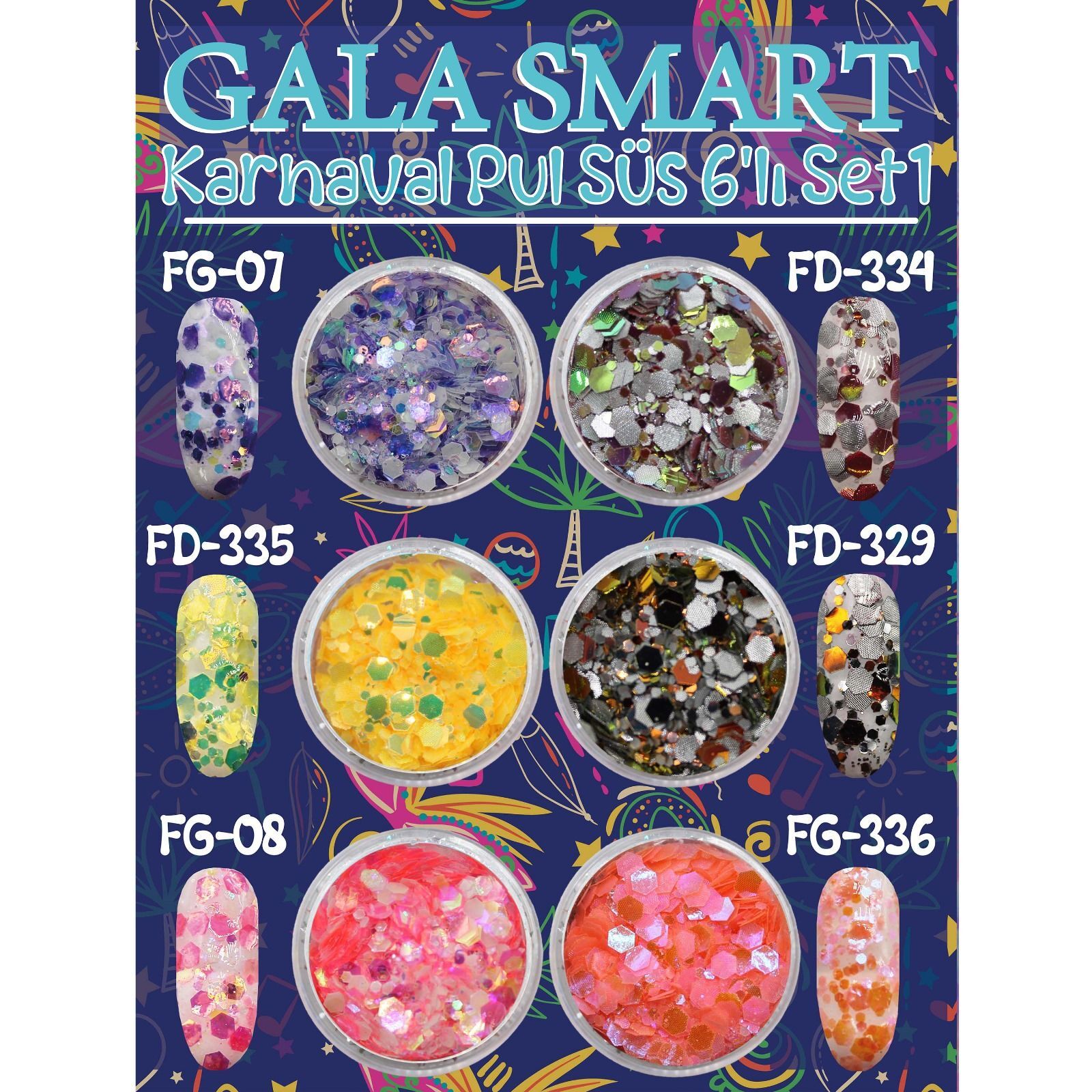 Karnaval pul süs 6 lı set-1