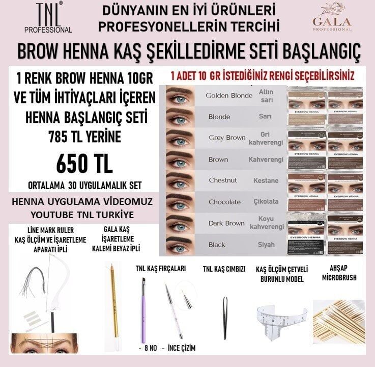 Henna kaş şekillendirme seti başlangıç