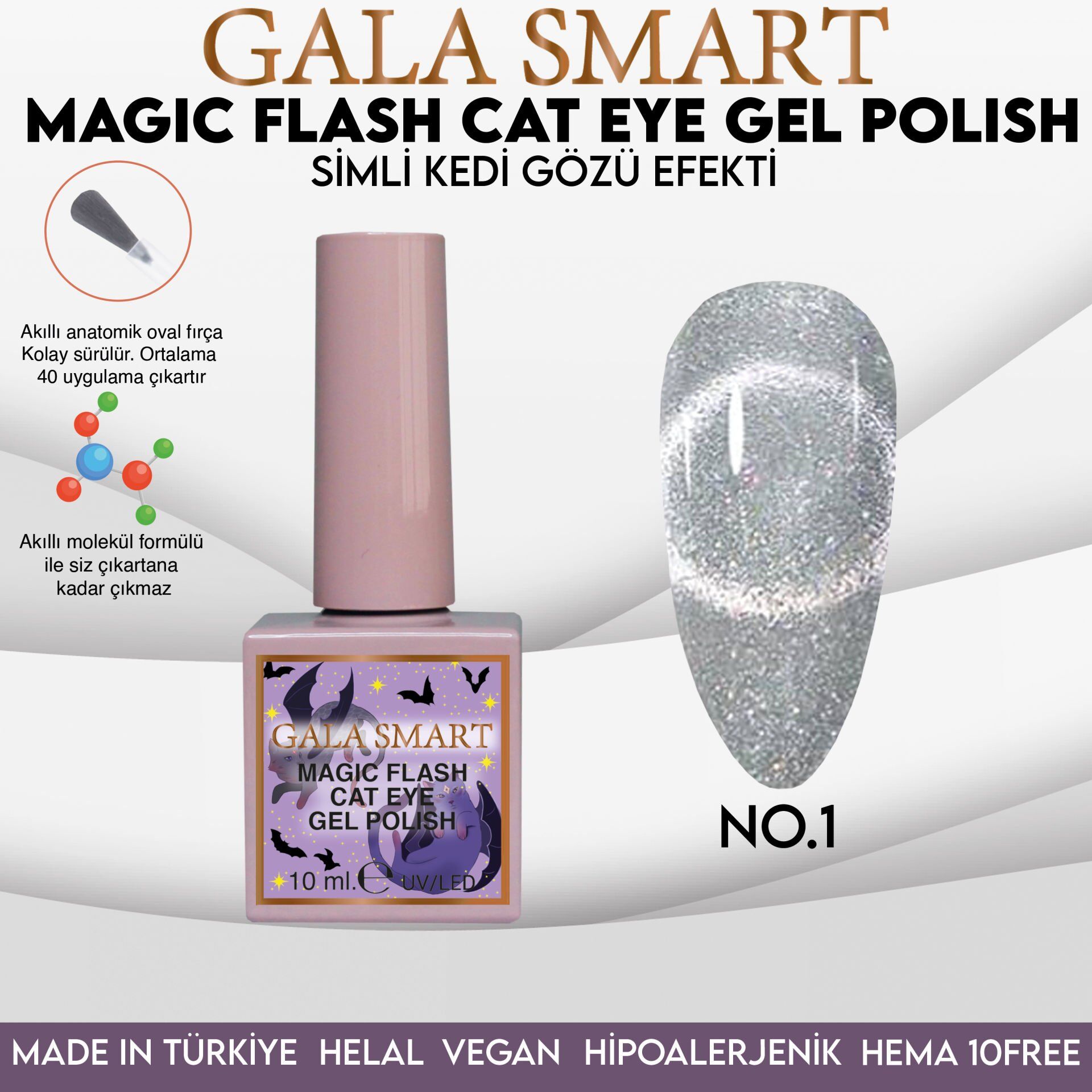 Magıc flash cat eye gel polısh 10 ml no:01