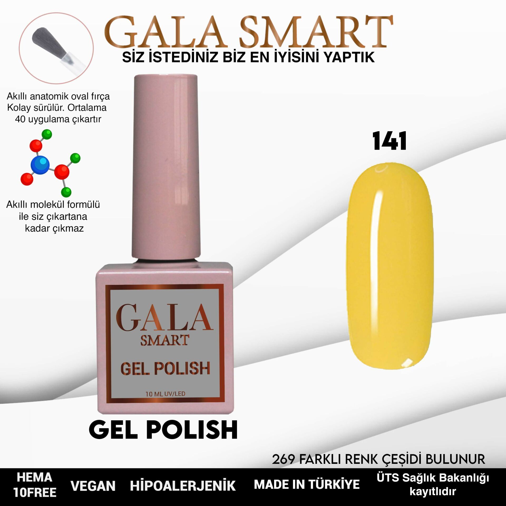 Gala smart classic kalıcı oje 10 mle no:141