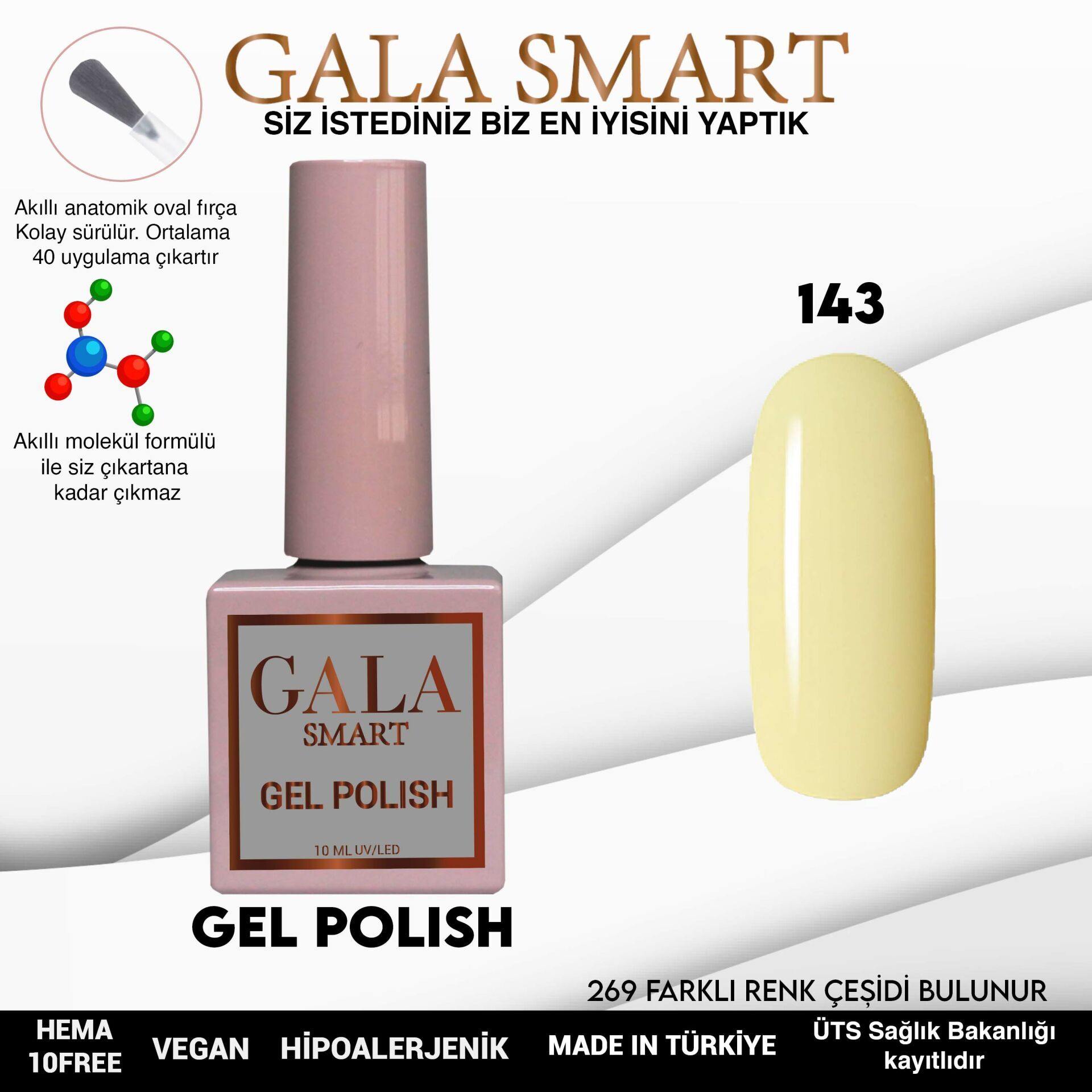 Gala smart classic kalıcı oje 10 mle no:143
