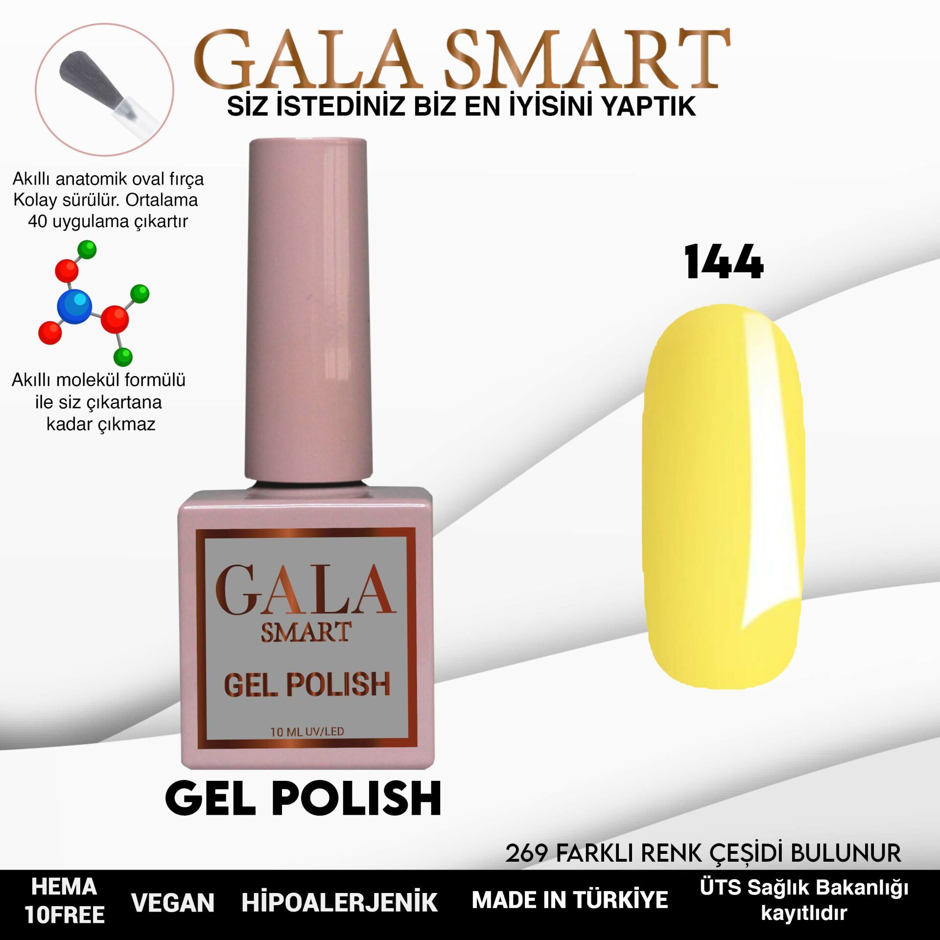 Gala smart classic kalıcı oje 10 mle no:144