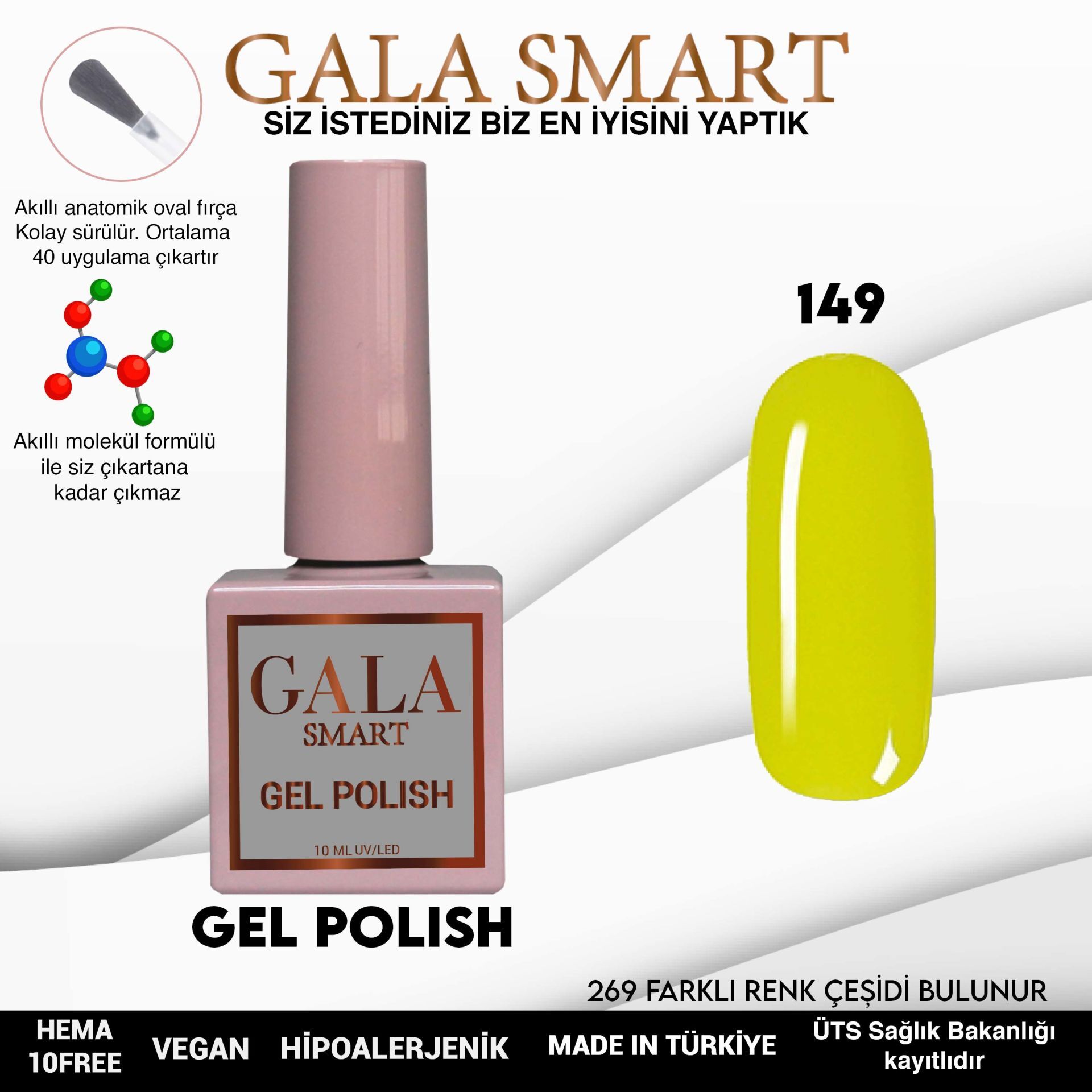 Gala smart classic kalıcı oje 10 mle no:149