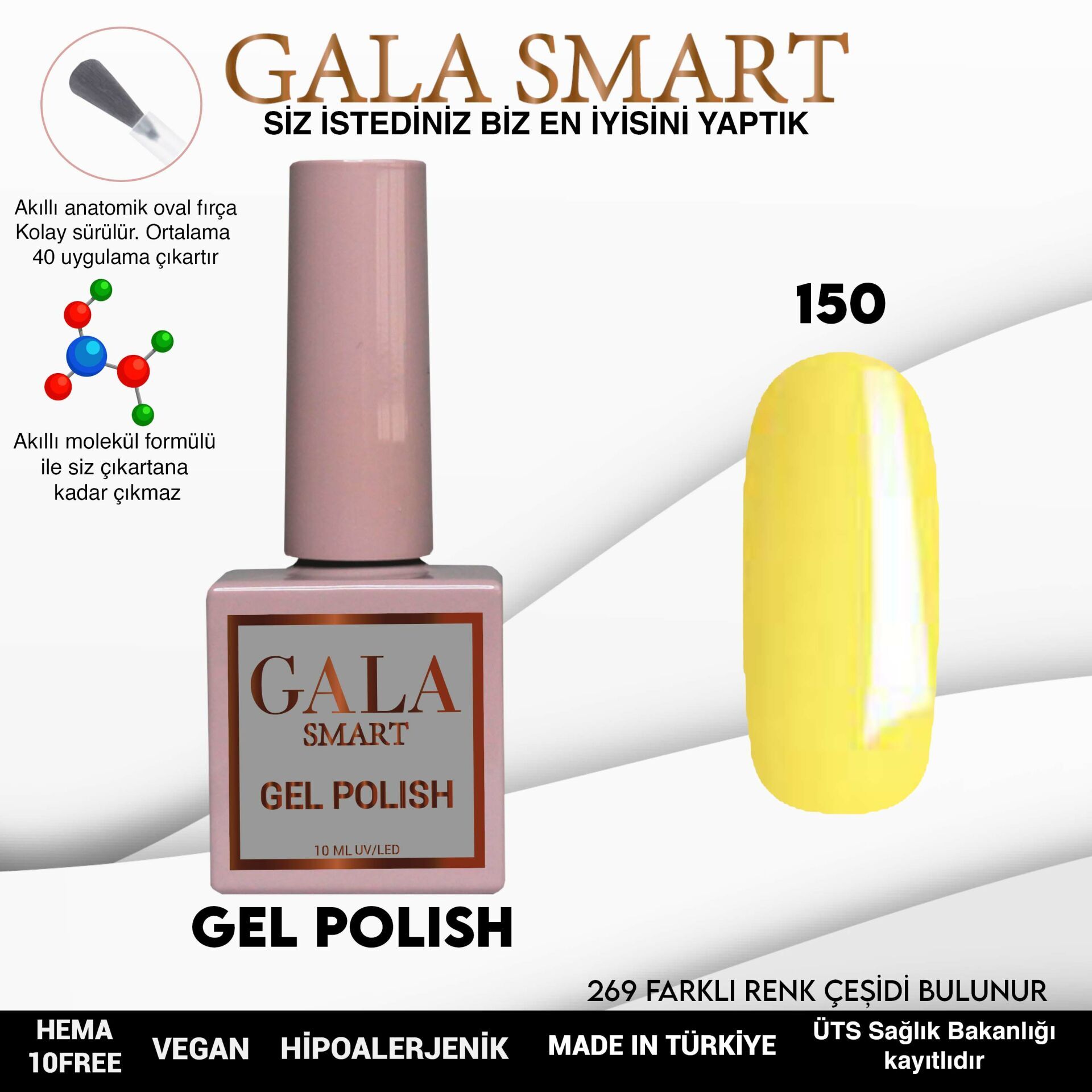 Gala smart classic kalıcı oje 10 mle no:150