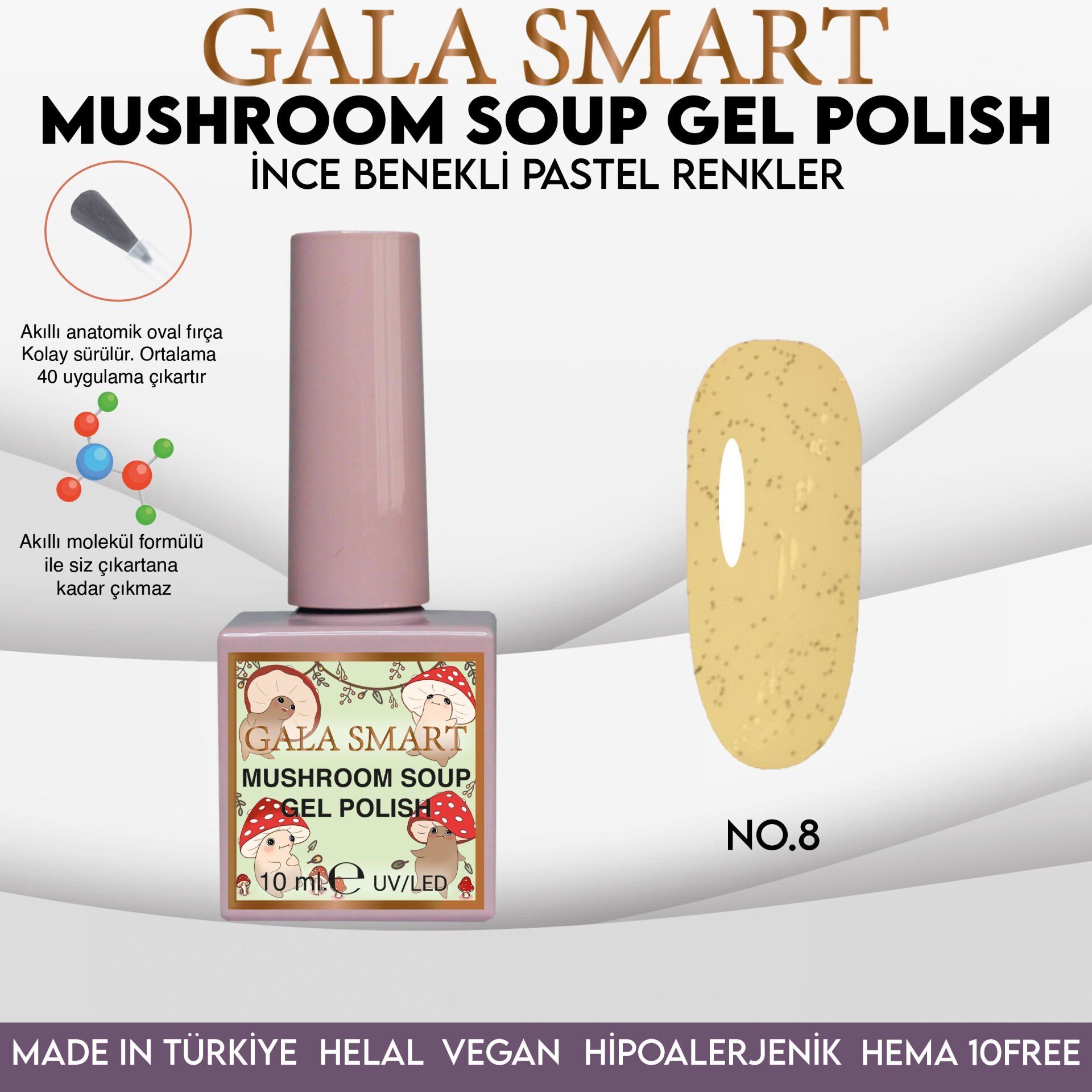 Mushroom soup gel polısh 10 ml no:08
