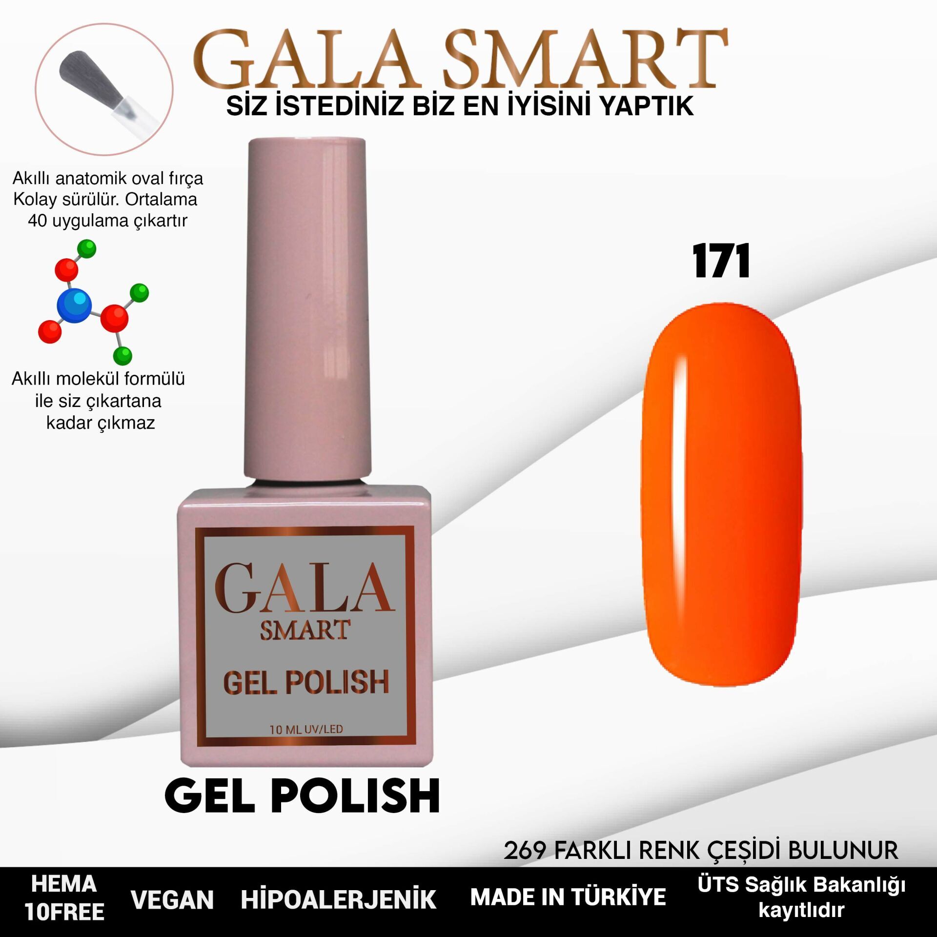 Gala smart classic kalıcı oje 10 mle no:171