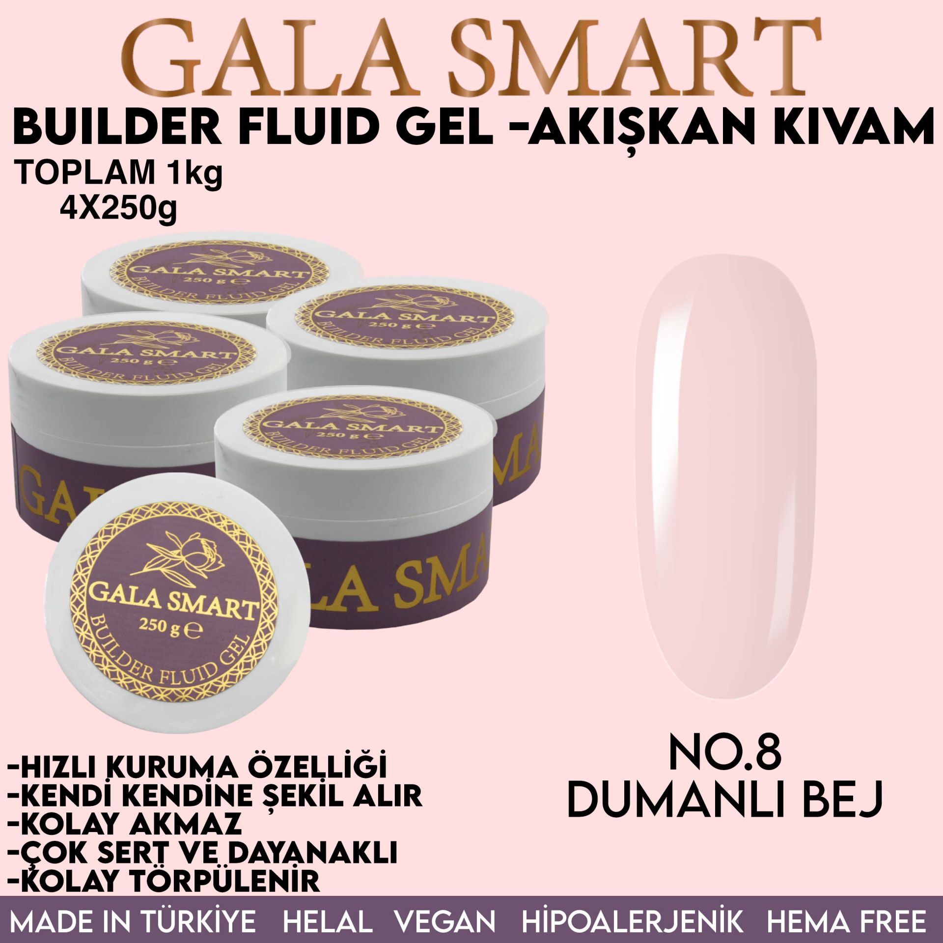 Builder fluid gel - eko paket 1000 g - no:08