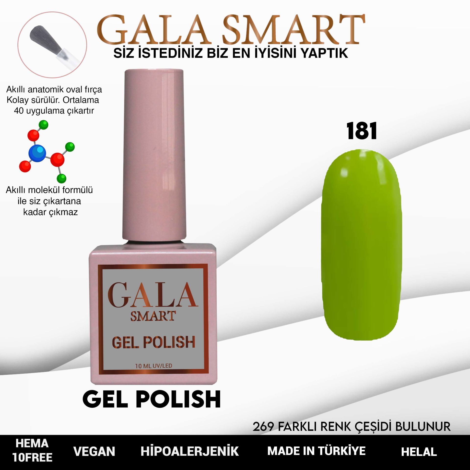Gala smart classic kalıcı oje 10 mle no:181