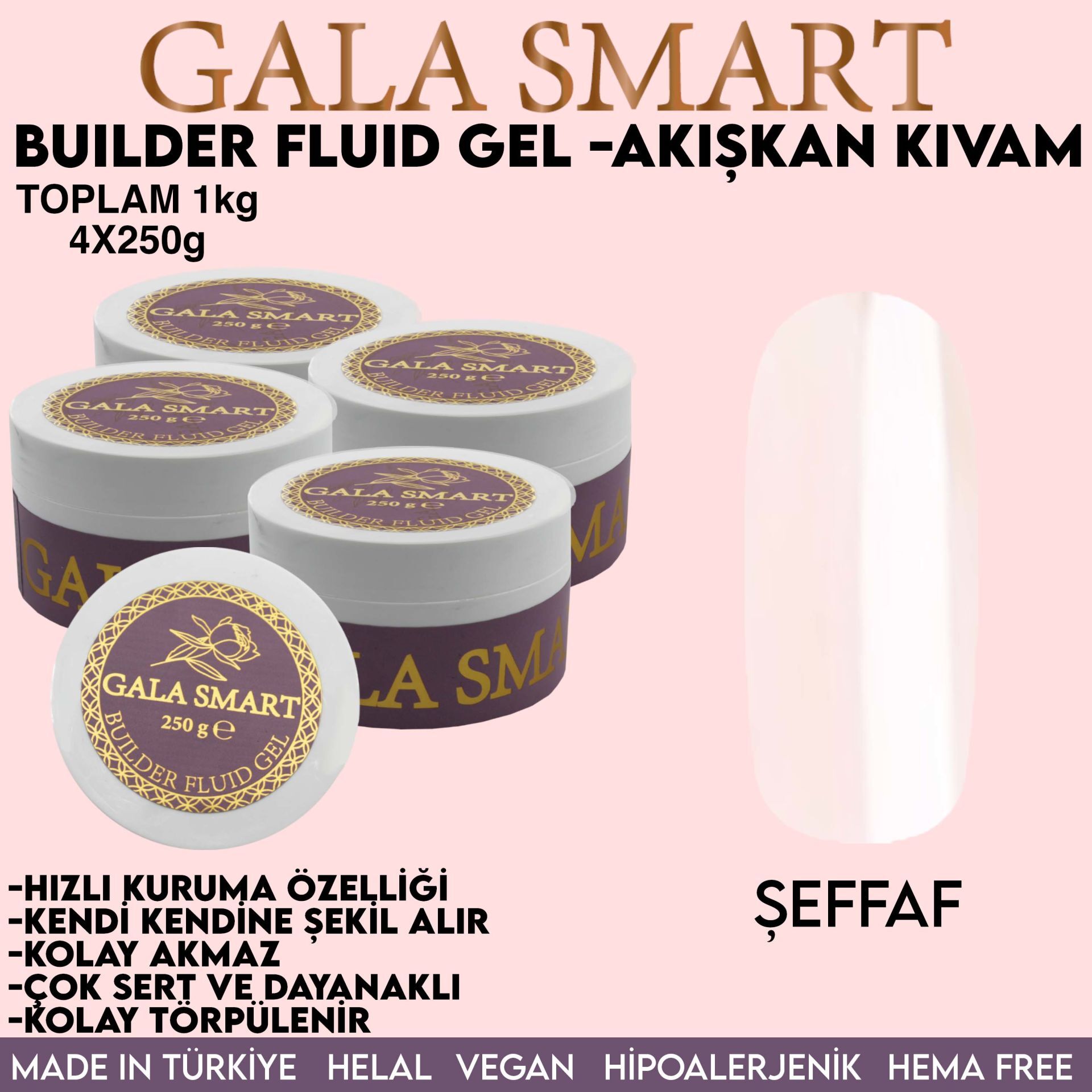 Builder fluid gel - eko paket 1000 g - şeffaf