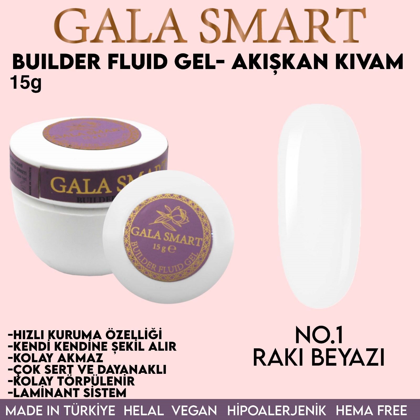 Builder fluid gel 15 g - no:1 rakı beyazı