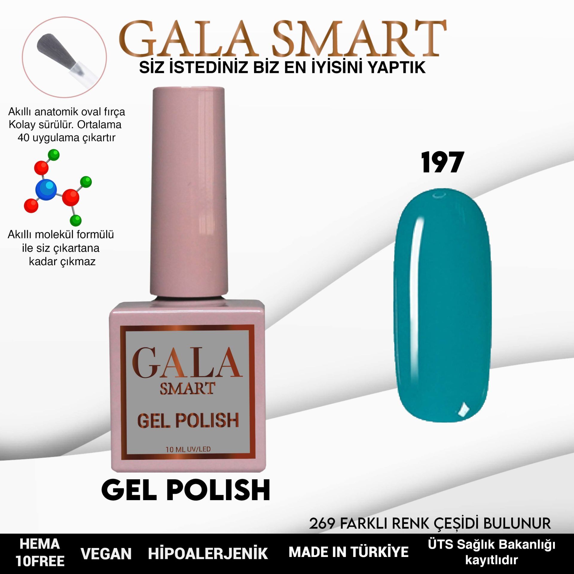 Gala smart classic kalıcı oje 10 mle no:197