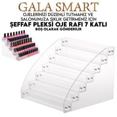 Oje rafı - şeffaf pleksi - 7 katlı