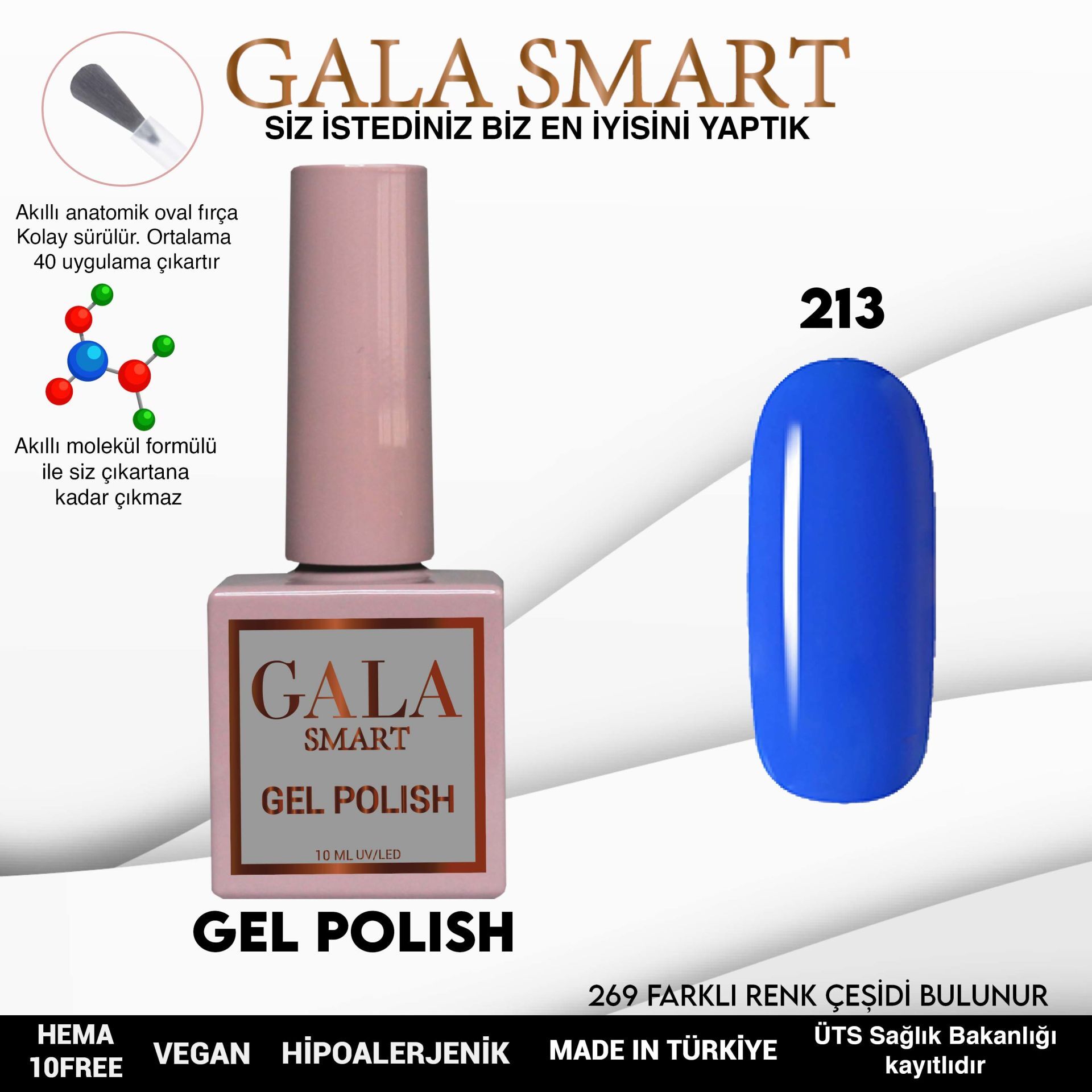 Gala smart classic kalıcı oje 10 mle no:213