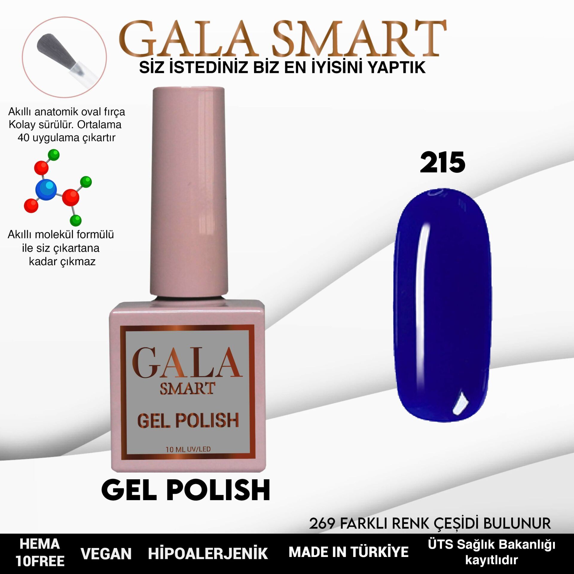 Gala smart classic kalıcı oje 10 mle no:215
