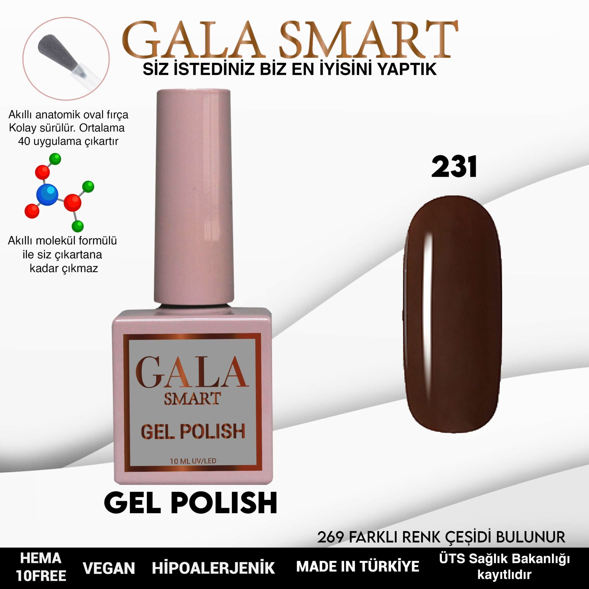 Gala smart classic kalıcı oje 10 mle no:231