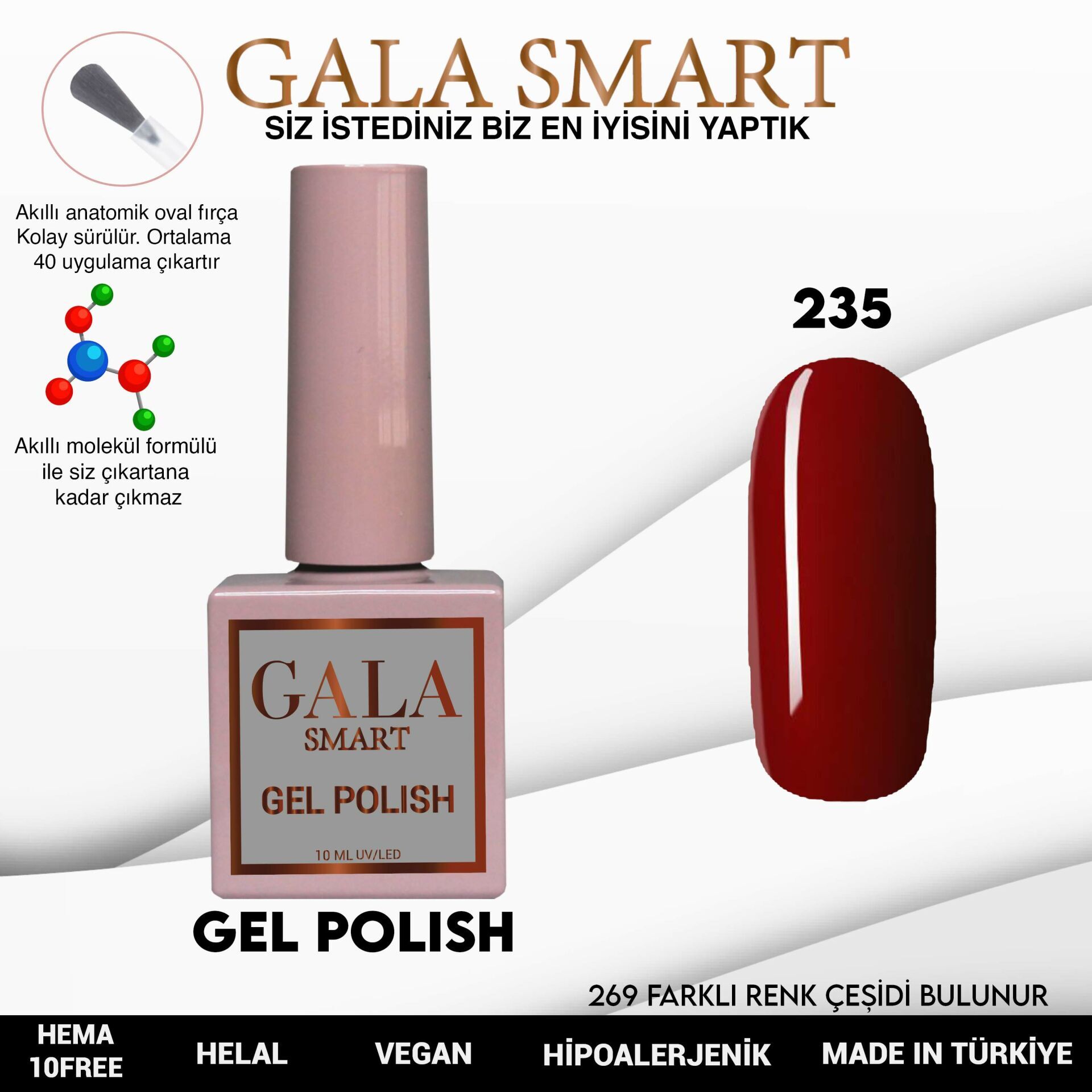 Gala smart classic kalıcı oje 10 mle no:235