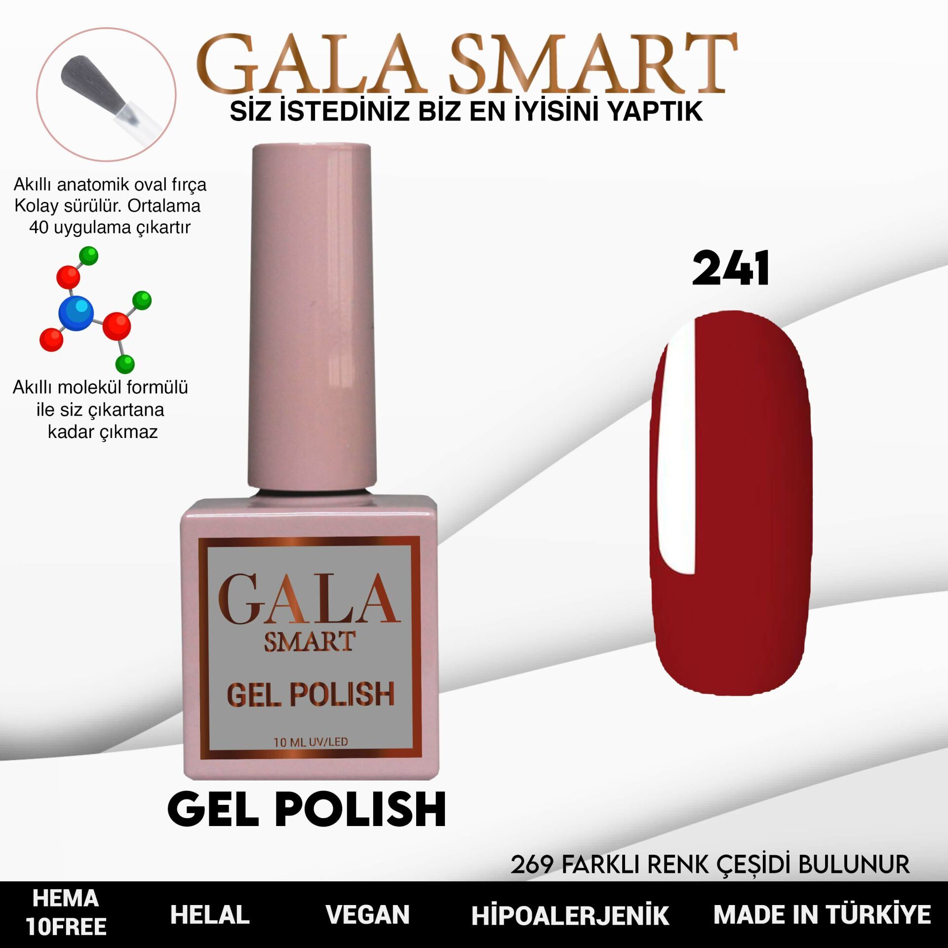 Gala smart classic kalıcı oje 10 mle no:241