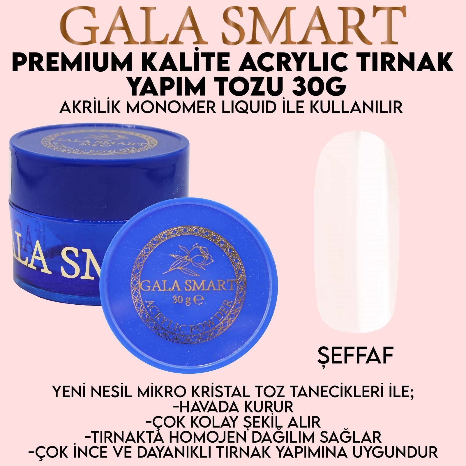 Akrilik toz premium 30 g - şeffaf